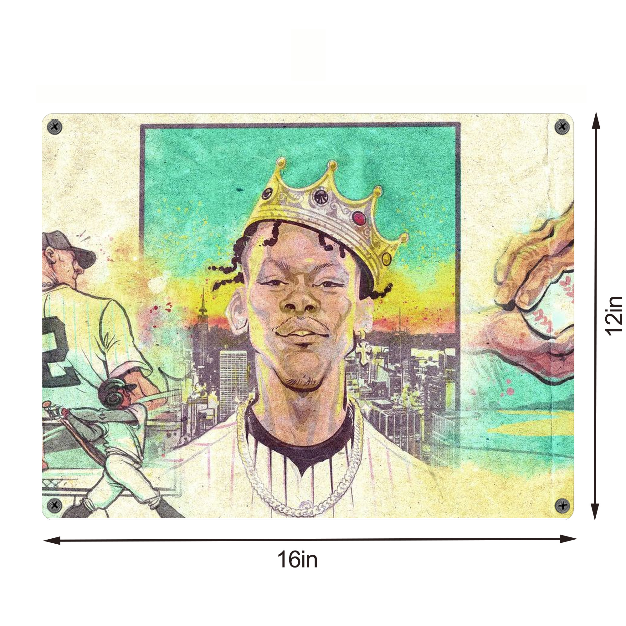 Jazz Chisholm Jr. 68 Vintage Metal Tin Sign 16x12 – Full-Print Iron Wall Decor – Durable, Fade-Resistant – Easy To Hang – Ideal For Home, Bar, Kitchen & Office Decor