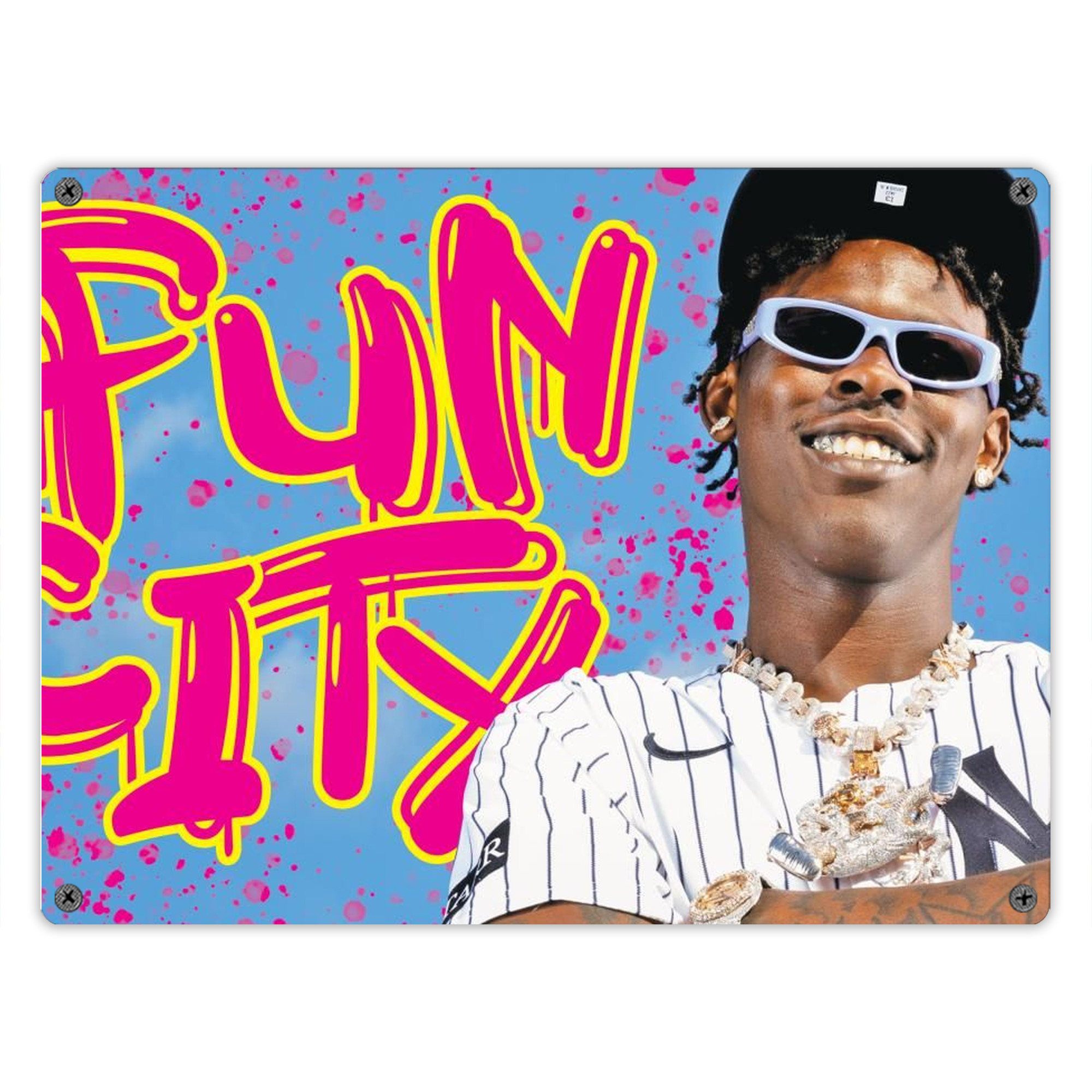 Jazz Chisholm Jr. 66 Vintage Metal Tin Sign 16x12 – Full-Print Iron Wall Decor – Durable, Fade-Resistant – Easy To Hang – Ideal For Home, Bar, Kitchen & Office Decor