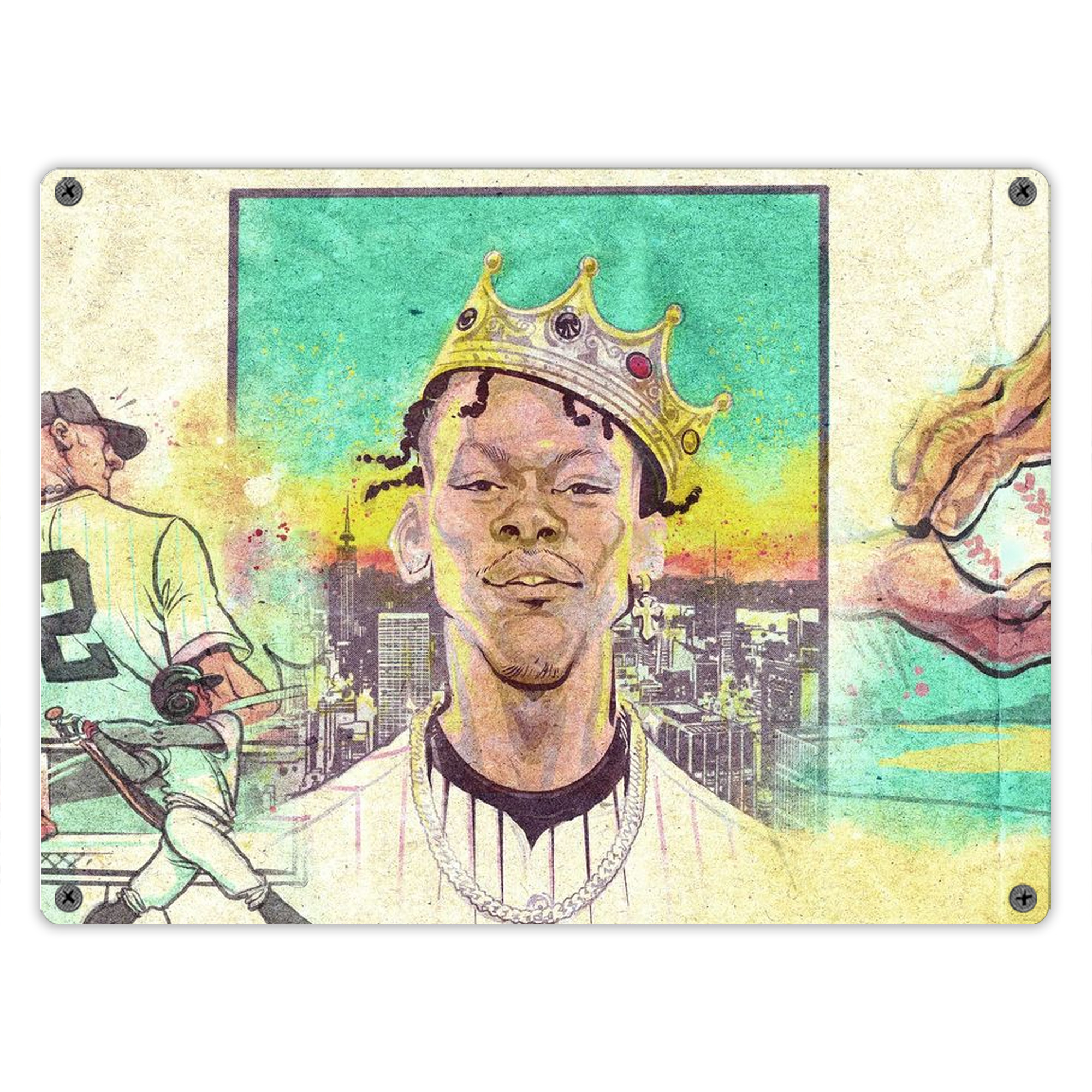 Jazz Chisholm Jr. 68 Vintage Metal Tin Sign 16x12 – Full-Print Iron Wall Decor – Durable, Fade-Resistant – Easy To Hang – Ideal For Home, Bar, Kitchen & Office Decor