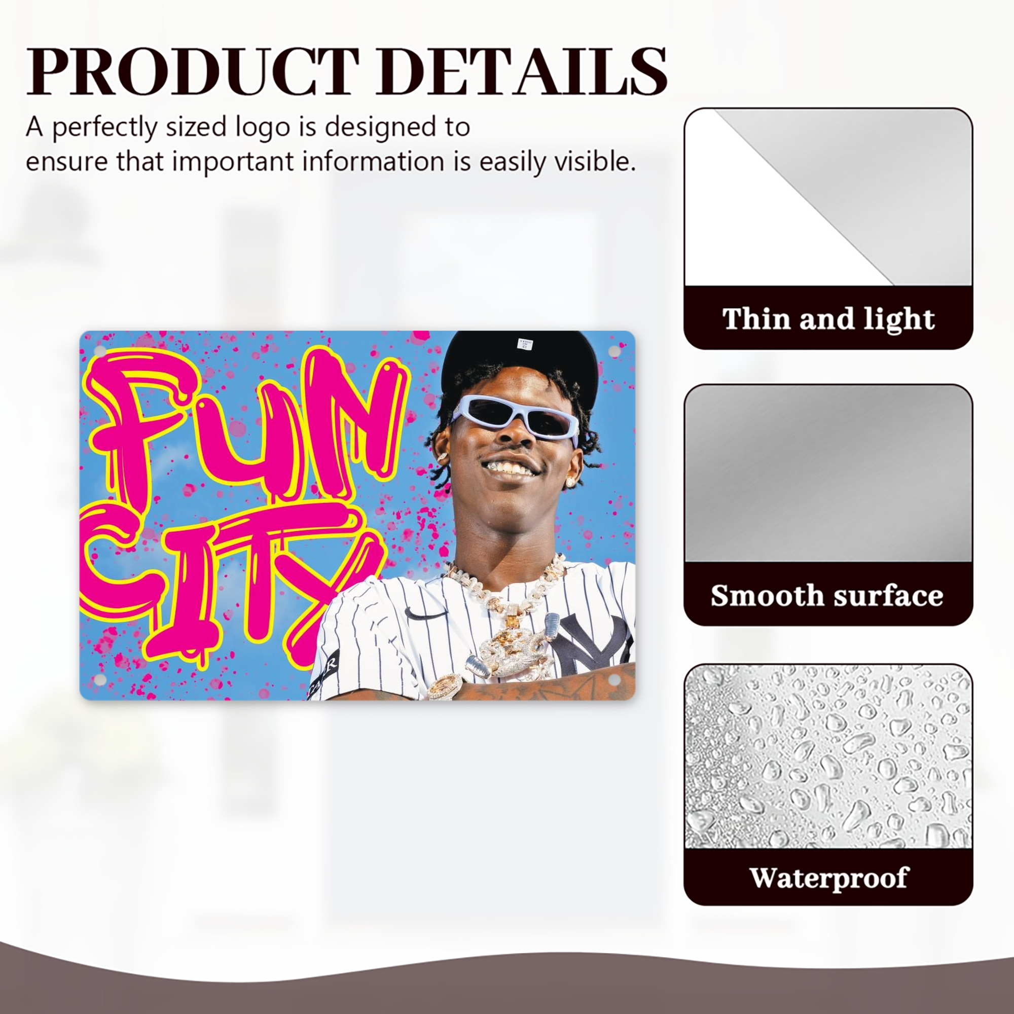 Jazz Chisholm Jr. 66 Decorative Aluminum Plaque – Horizontal Design – Durable, Stylish, Easy To Install – Ideal For Home, Office, Bar, And More