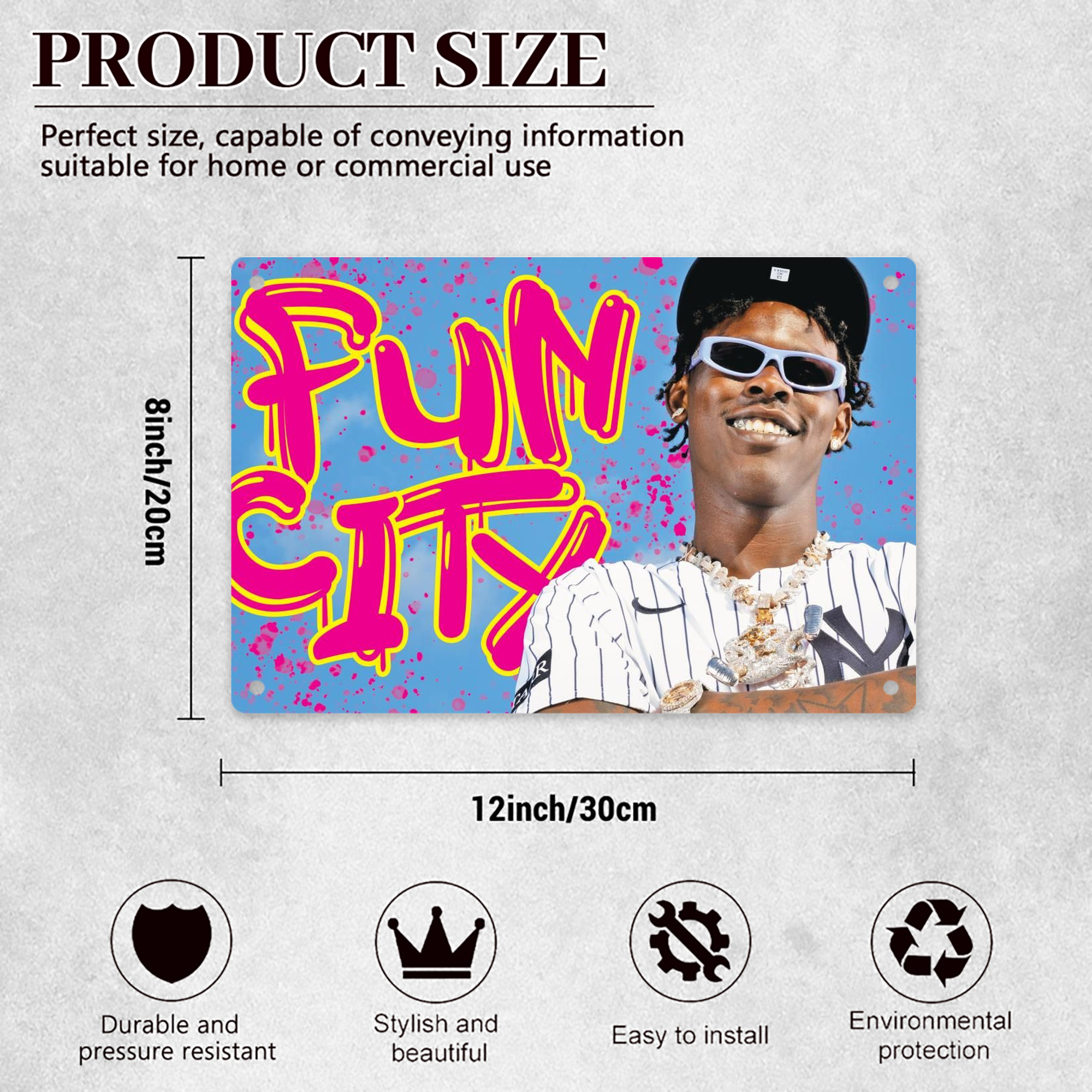 Jazz Chisholm Jr. 66 Decorative Aluminum Plaque – Horizontal Design – Durable, Stylish, Easy To Install – Ideal For Home, Office, Bar, And More