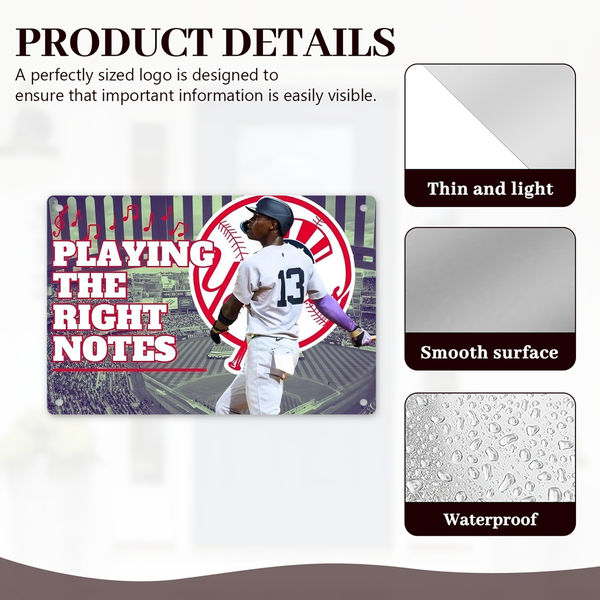  Decorative Aluminum Plaque – Horizontal Design – Durable, Stylish, Easy To Install – Ideal For Home, Office, Bar, And More