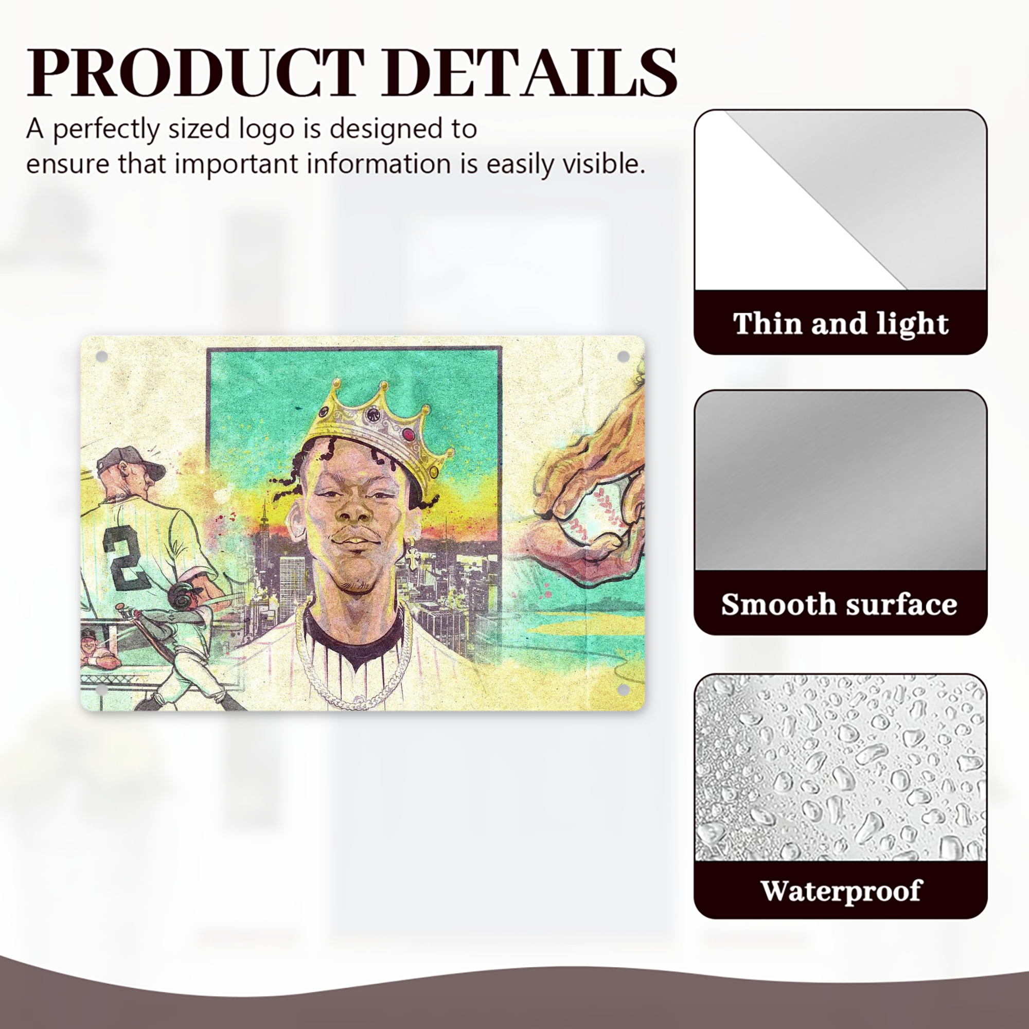 Jazz Chisholm Jr. 68 Decorative Aluminum Plaque – Horizontal Design – Durable, Stylish, Easy To Install – Ideal For Home, Office, Bar, And More