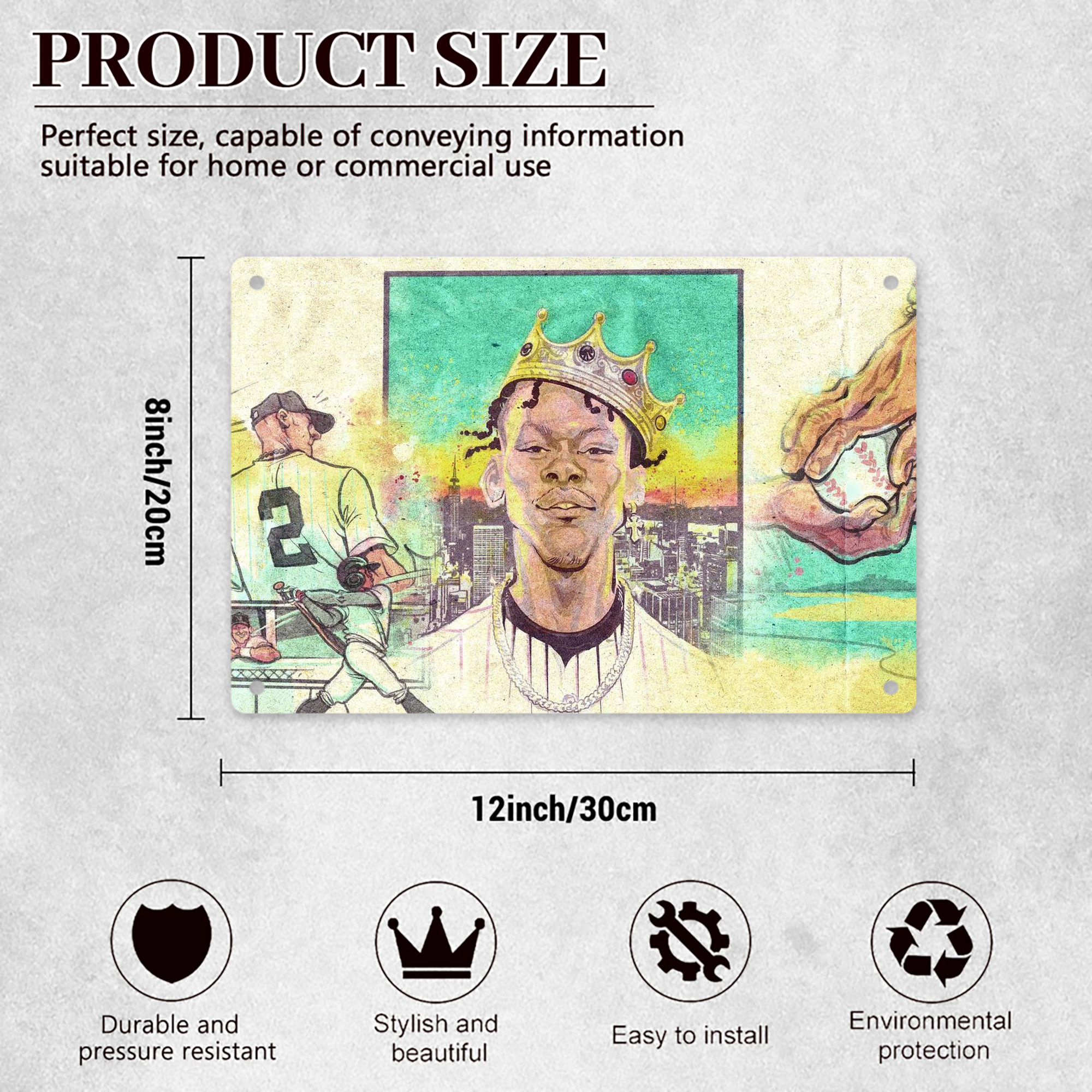 Jazz Chisholm Jr. 68 Decorative Aluminum Plaque – Horizontal Design – Durable, Stylish, Easy To Install – Ideal For Home, Office, Bar, And More