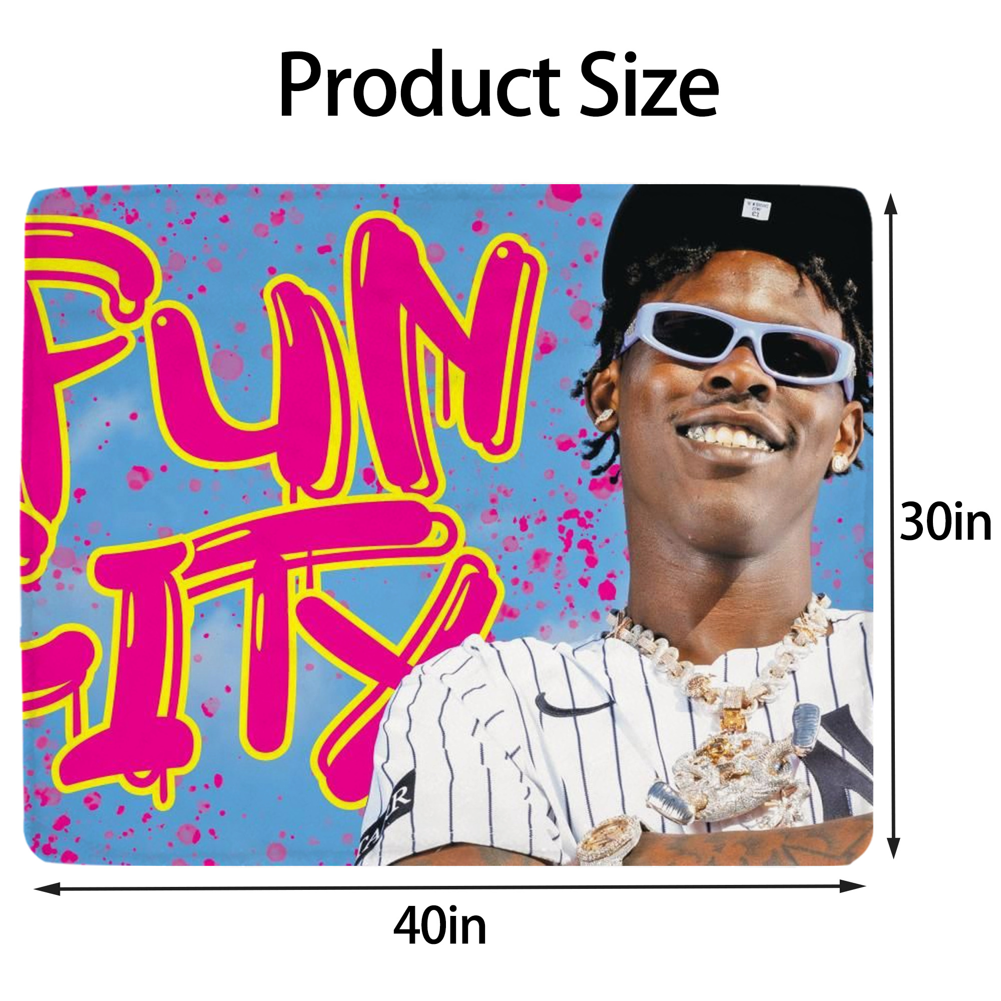 Jazz Chisholm Jr. 66 Soft Plush Fleece Blanket 30x40 Inch - 300GSM Flannel, Ultra Soft & Warm, Lightweight & Durable, Perfect For Kids, Adults, Couch, Bed, Camping, Travel, Gift For Family & Friends