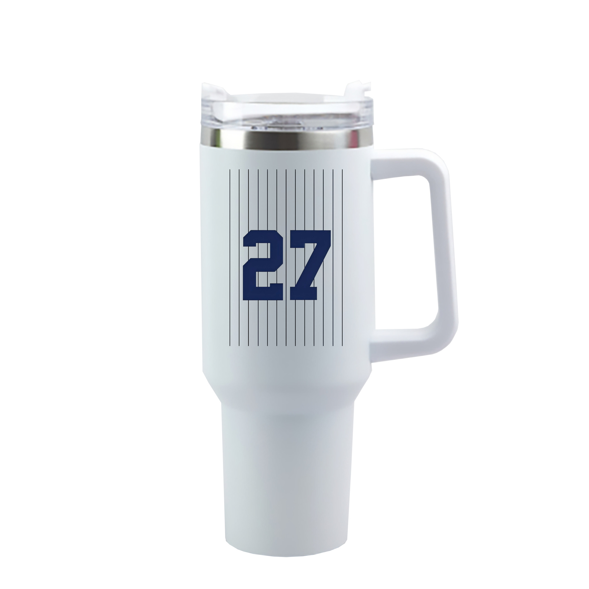 Giancarlo Stanton 1 40oz Handle Car Cup With Crystal Sticker Design – Durable Stainless Steel Travel Mug With Reusable Straw – Double Wall Insulated