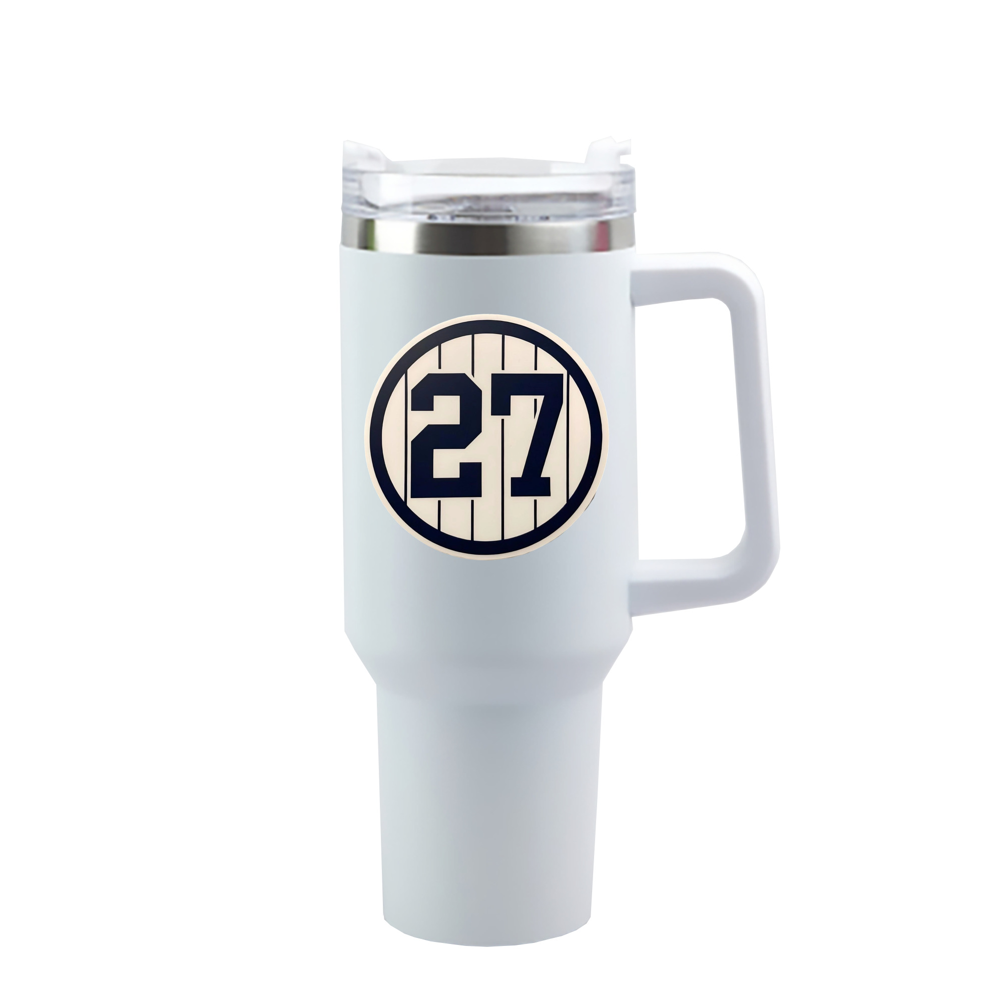 Giancarlo Stanton 2 40oz Handle Car Cup With Crystal Sticker Design – Durable Stainless Steel Travel Mug With Reusable Straw – Double Wall Insulated