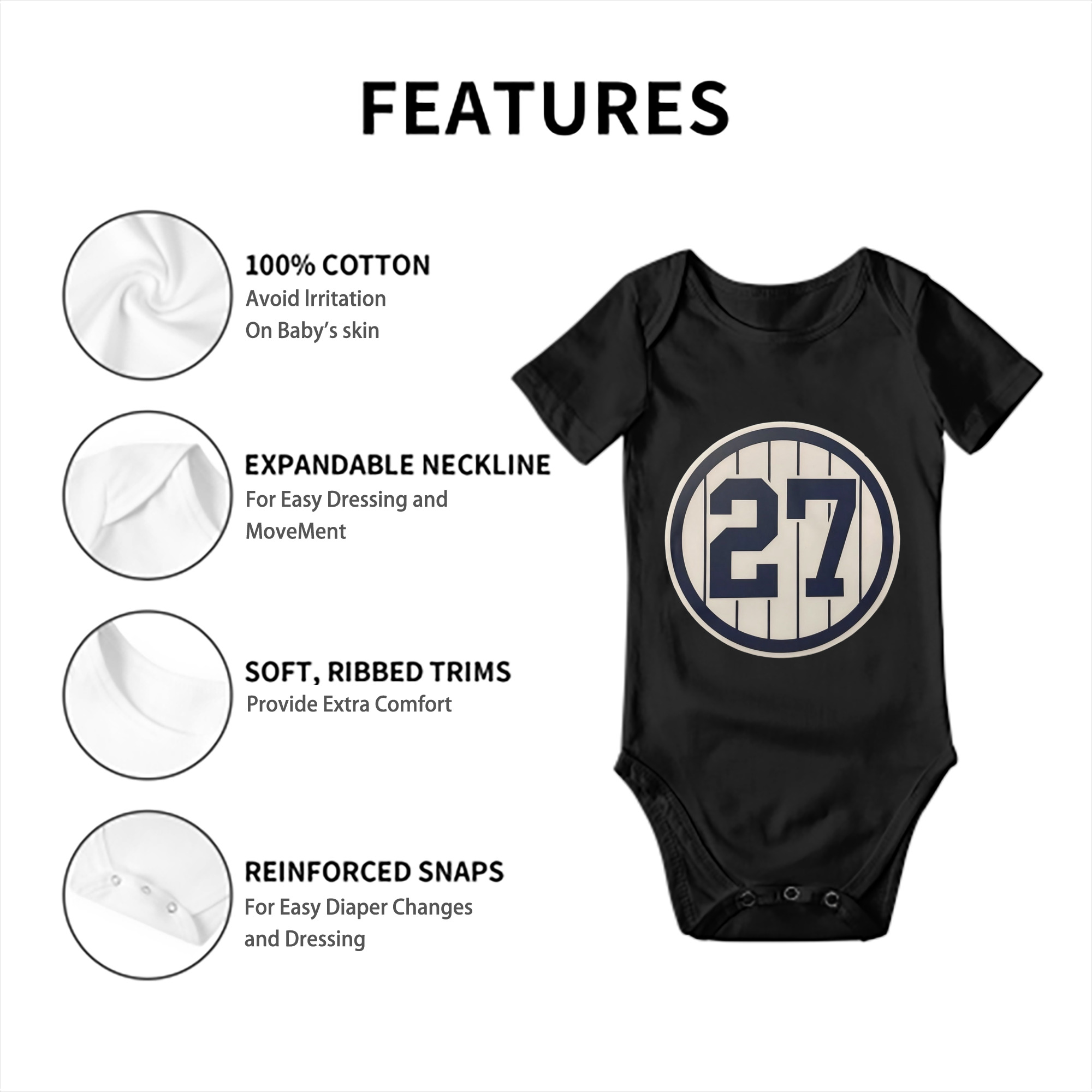 Giancarlo Stanton 2 Baby Short Sleeve Romper – 100% Cotton Soft & Breathable Digital Print Onesie With Easy Snap Closure And Envelope Shoulder – Comfortable For Daily Wear & Travel