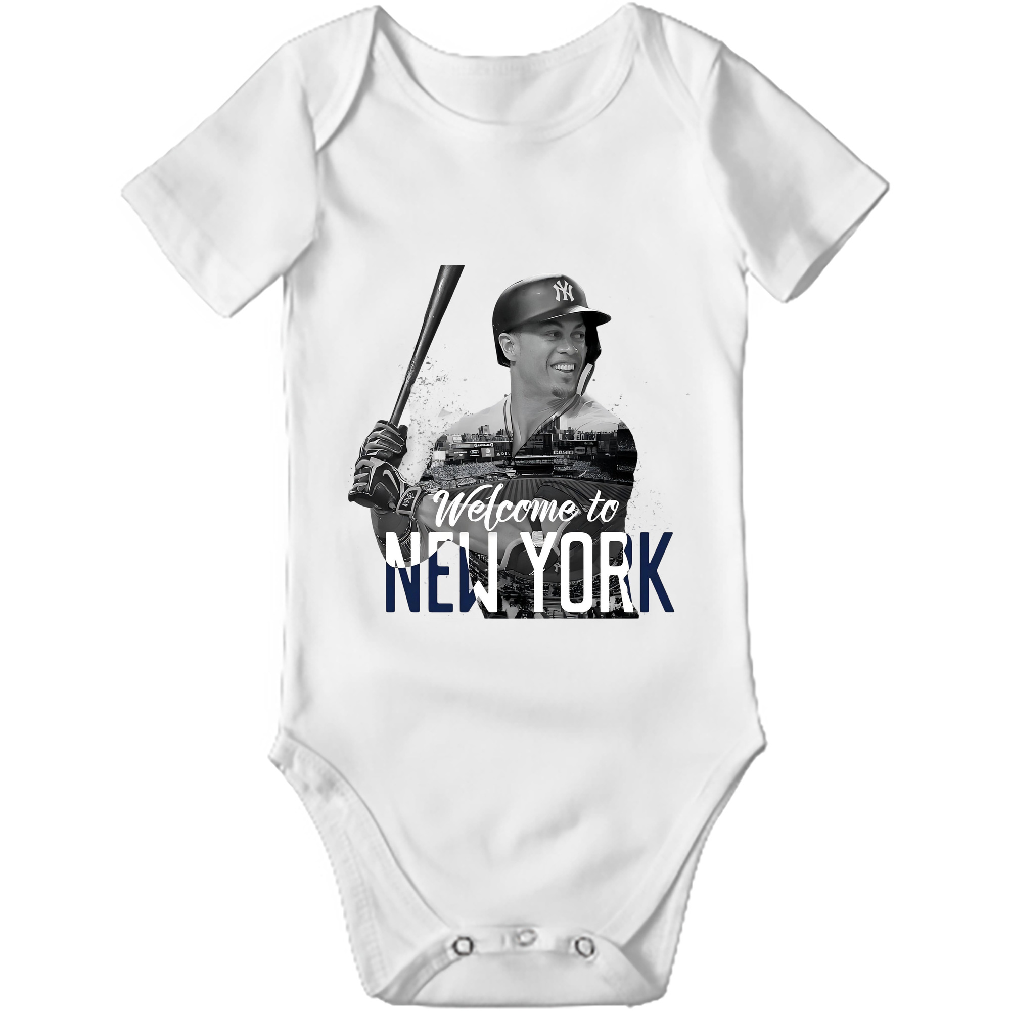 Giancarlo Stanton 4 Baby Short Sleeve Romper – 100% Cotton Soft & Breathable Digital Print Onesie With Easy Snap Closure And Envelope Shoulder – Comfortable For Daily Wear & Travel