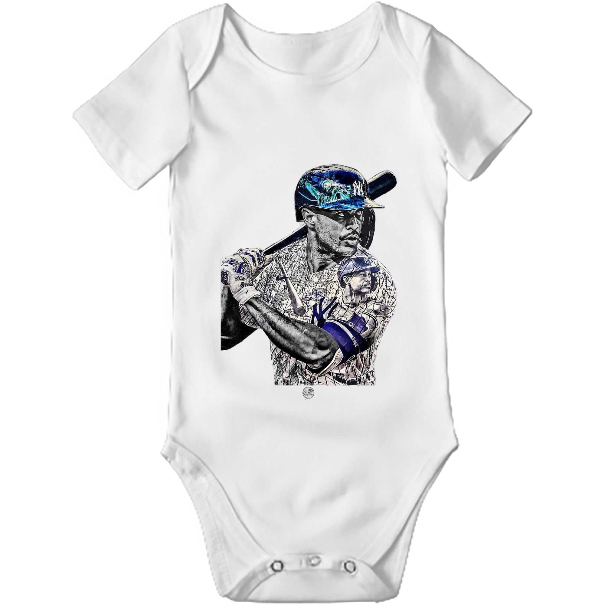 Giancarlo Stanton 5 Baby Short Sleeve Romper – 100% Cotton Soft & Breathable Digital Print Onesie With Easy Snap Closure And Envelope Shoulder – Comfortable For Daily Wear & Travel