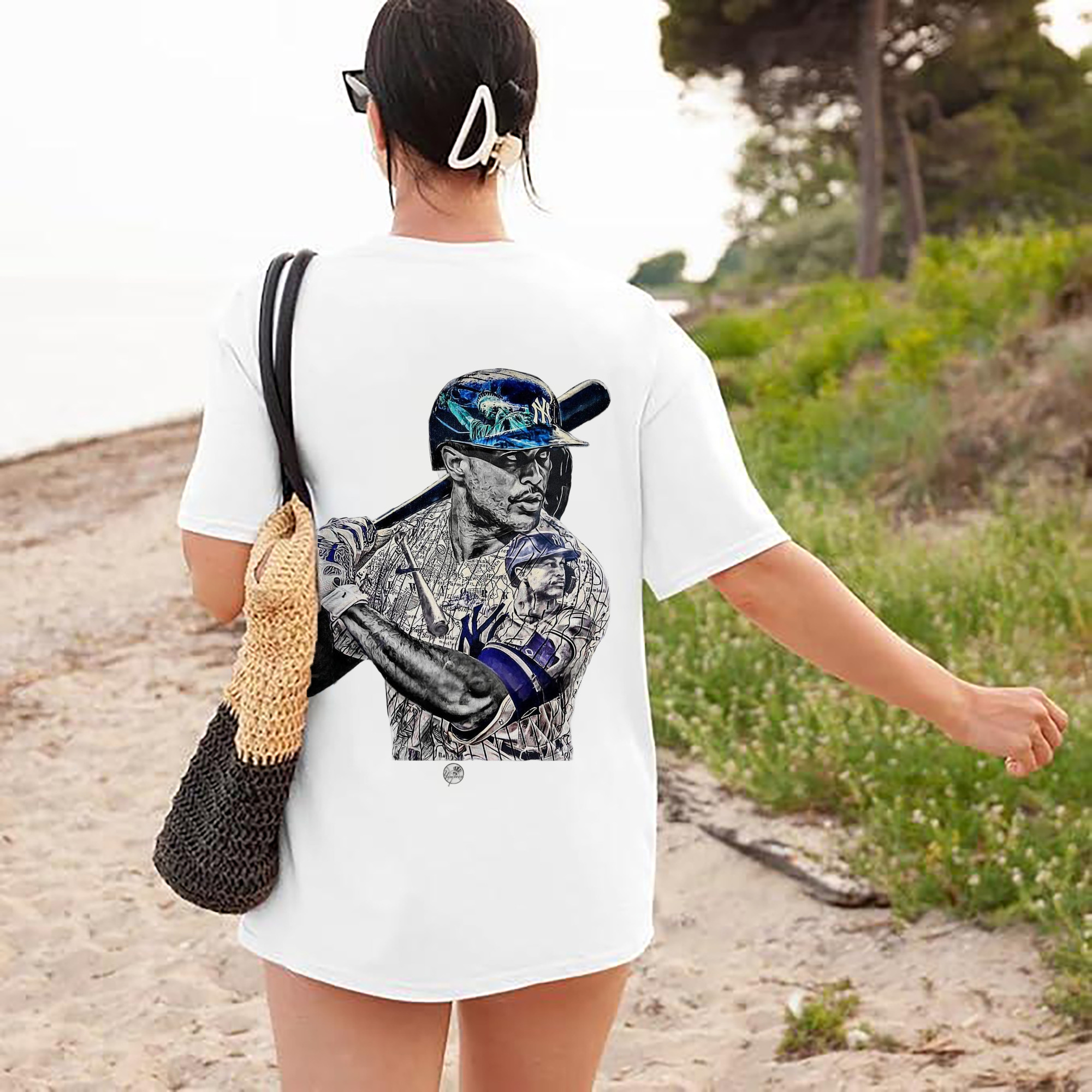 Giancarlo Stanton 5 180g Combed Cotton T-Shirt With Back Heat Transfer Print – Soft, Lightweight, Fitted Design – Stylish Casual Wear For Sports & Everyday Use