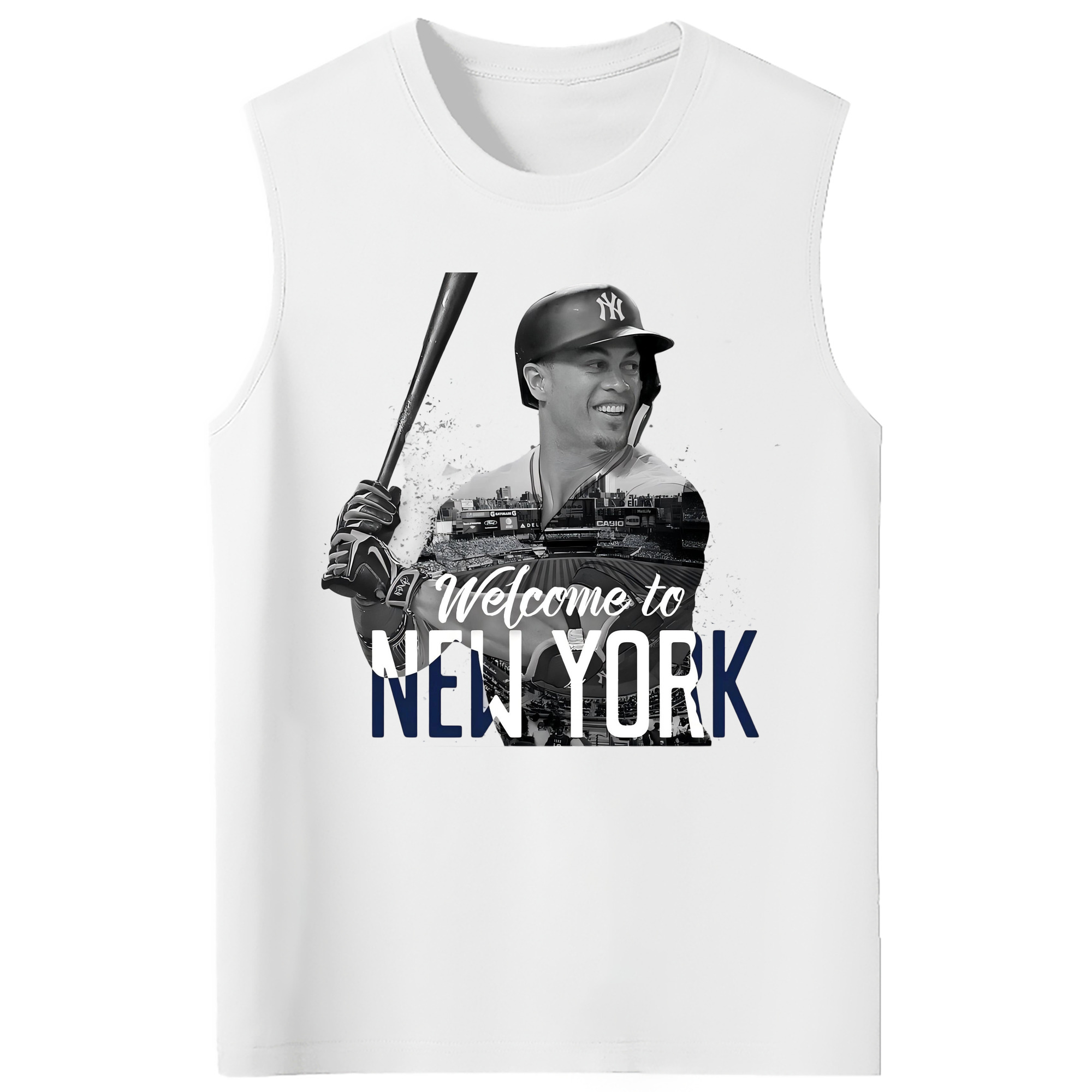 Giancarlo Stanton 4 210g Combed Cotton Tank Top With Front Heat Transfer Print – Soft, Lightweight, Fitted Design – Stylish & Comfortable Casual Wear For Sports & Everyday Use