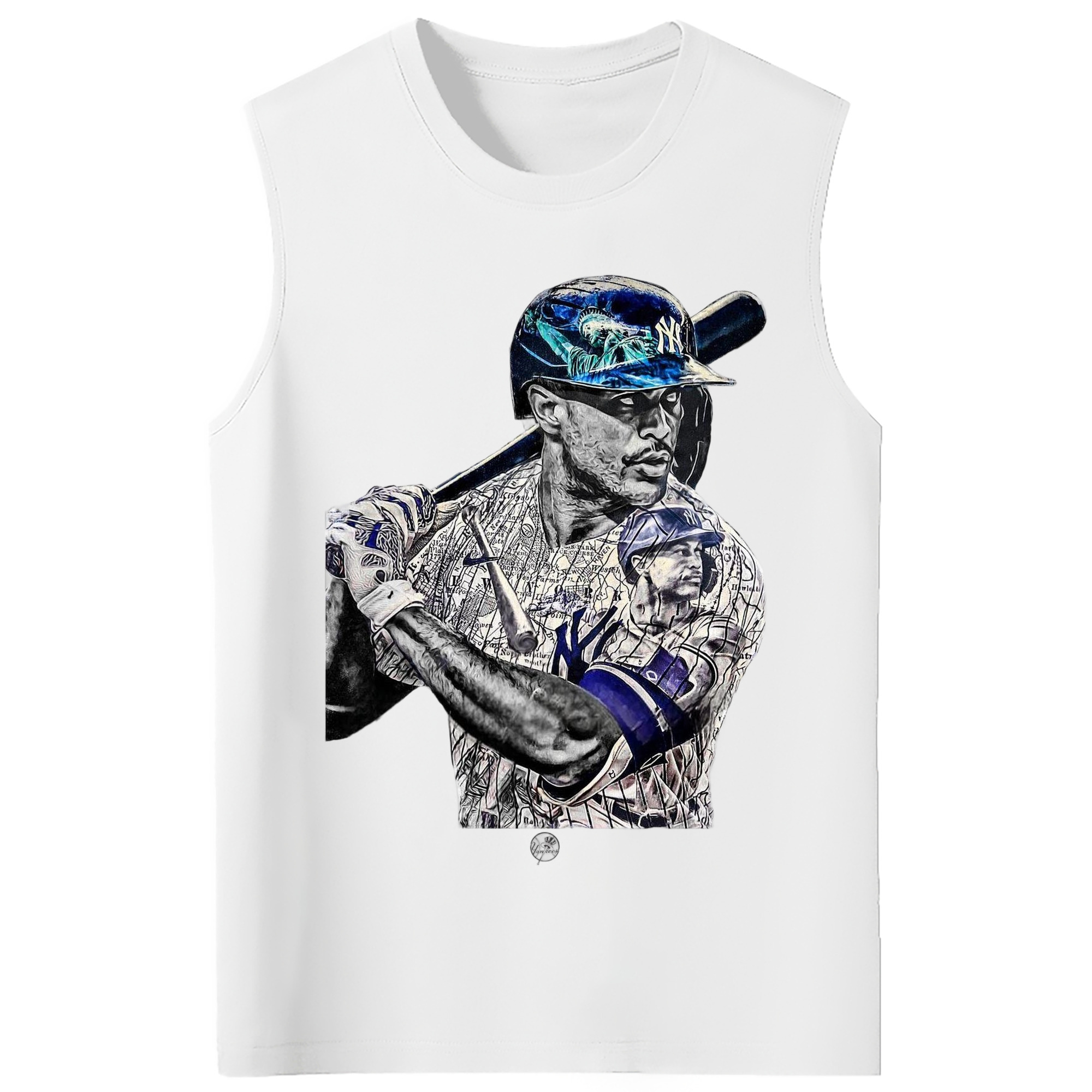 Giancarlo Stanton 5 210g Combed Cotton Tank Top With Front Heat Transfer Print – Soft, Lightweight, Fitted Design – Stylish & Comfortable Casual Wear For Sports & Everyday Use