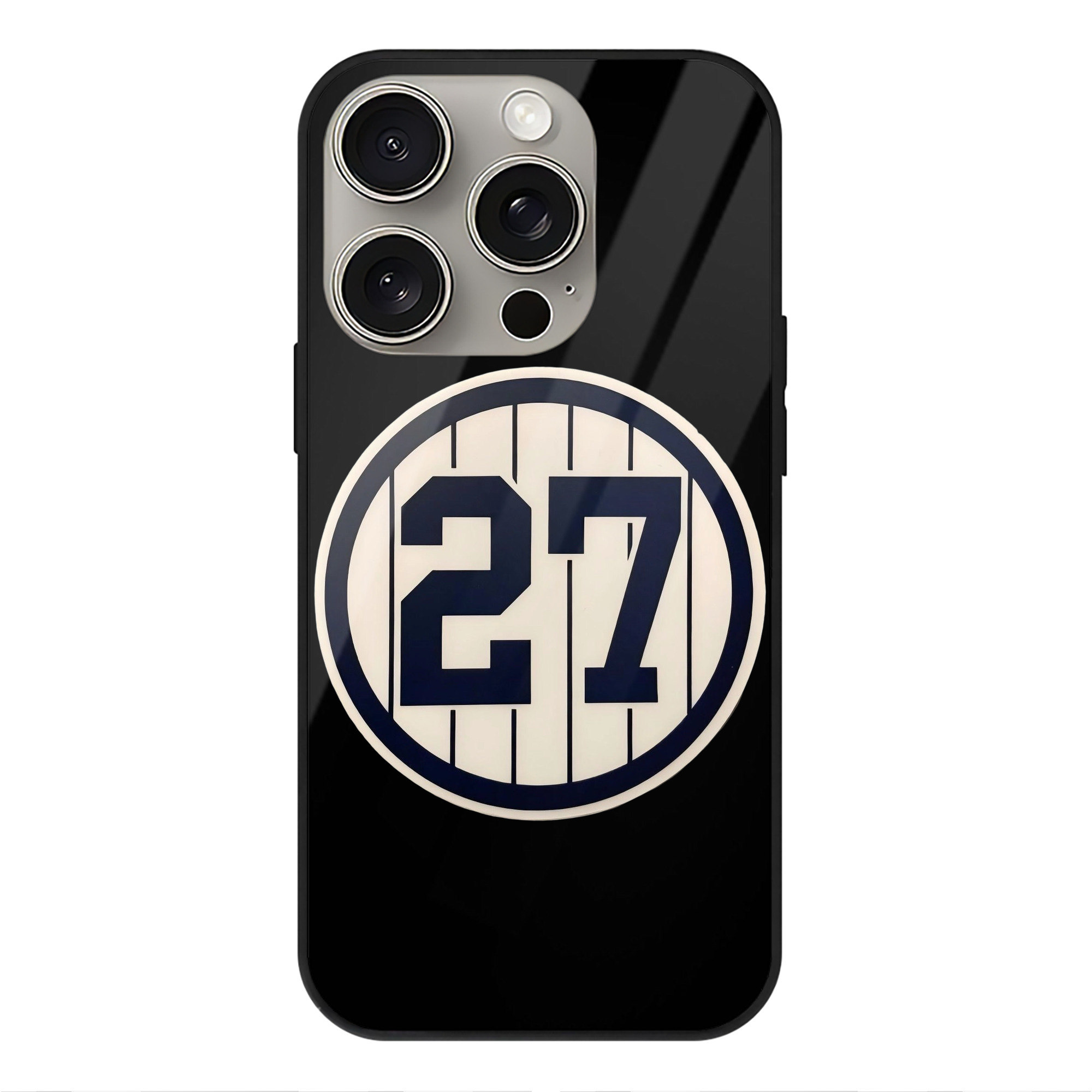 Giancarlo Stanton 2 IPhone 15 Pro Mirror Phone Case – UV Printed Glass + TPU – Scratch-Resistant, Wireless Charging Compatible, Precise Fit & Stylish Design