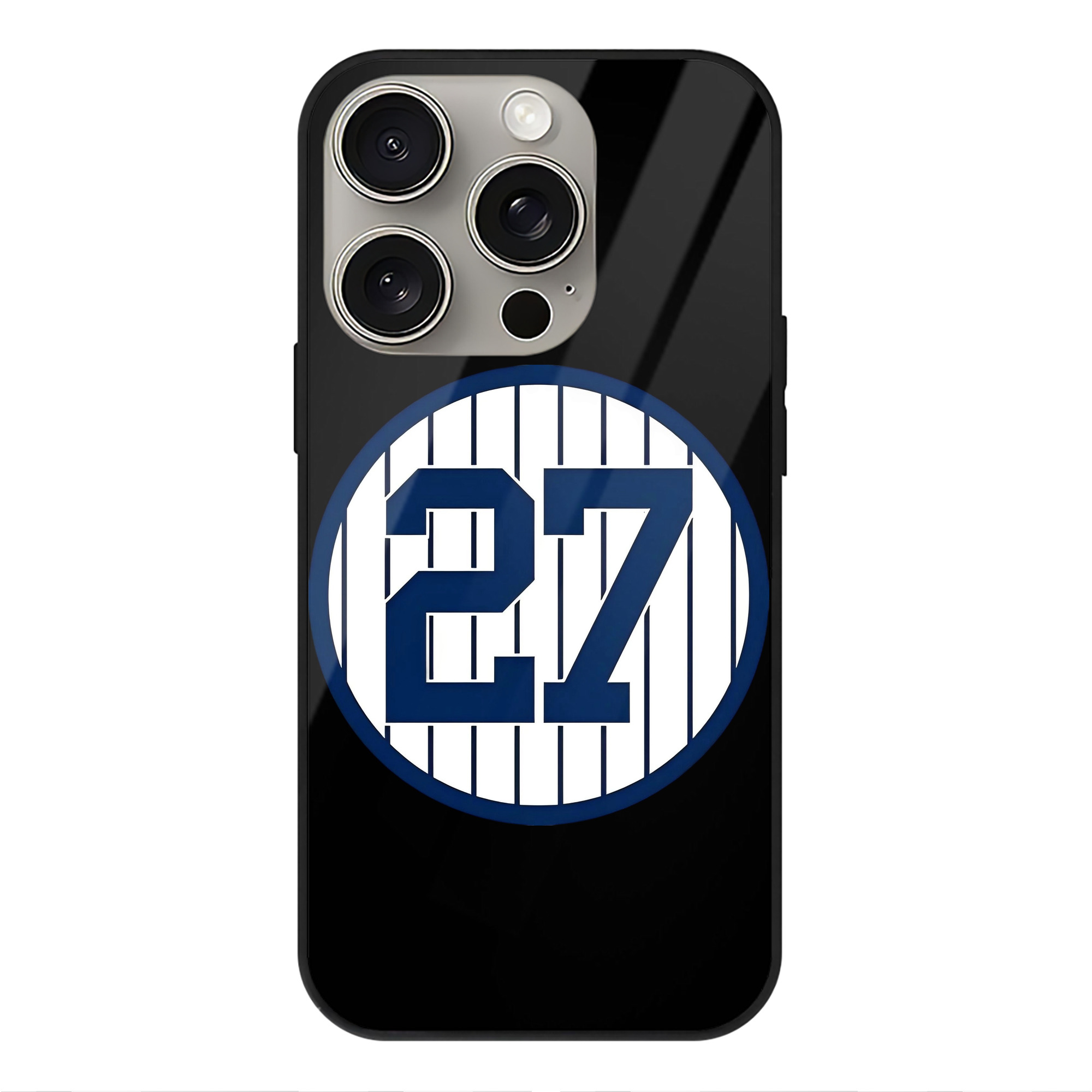 Giancarlo Stanton 3 IPhone 15 Pro Mirror Phone Case – UV Printed Glass + TPU – Scratch-Resistant, Wireless Charging Compatible, Precise Fit & Stylish Design