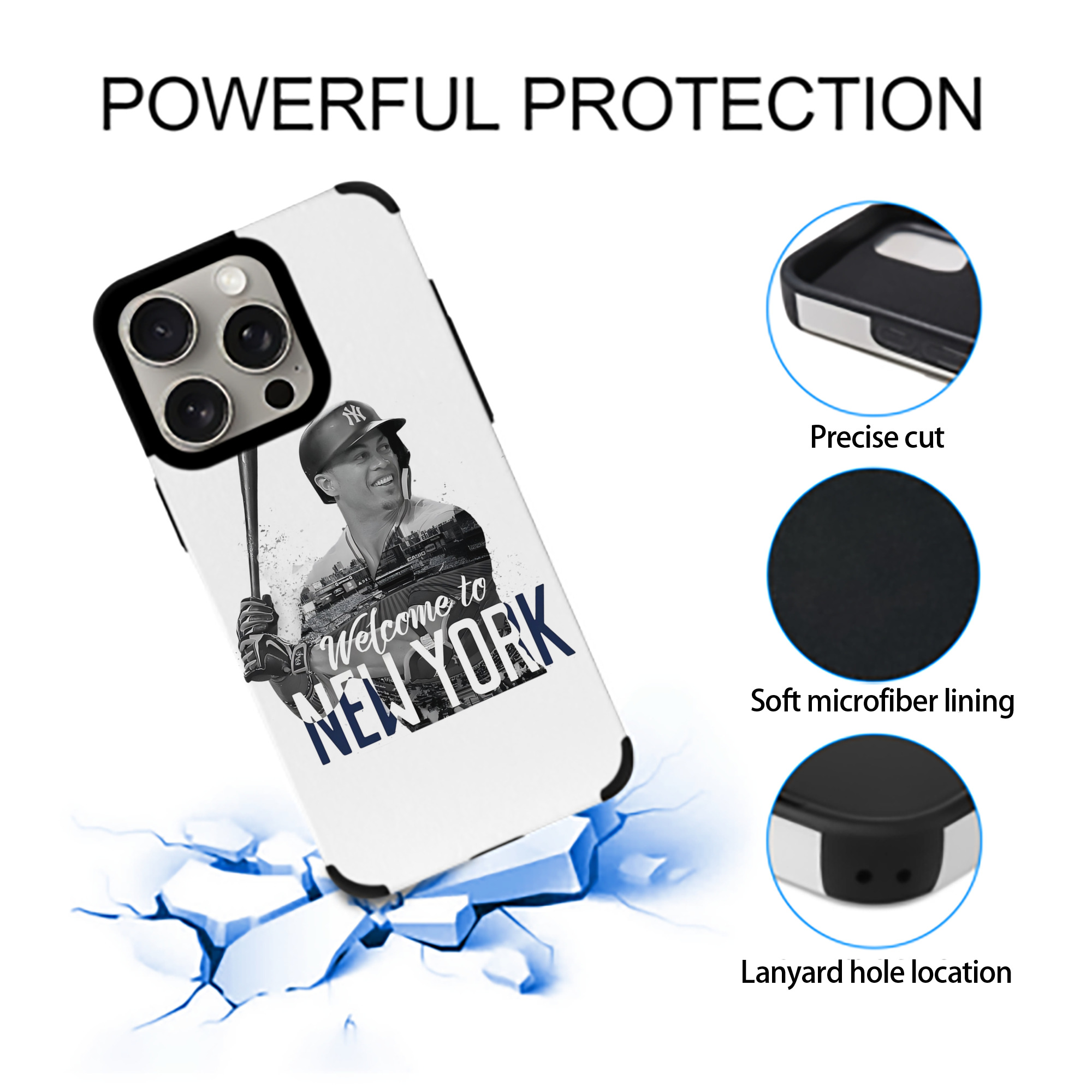 Giancarlo Stanton 4 IPhone 15 Pro Max PU Leather Case – Soft Lining, 360° Protection – Precise Fit, 3D Buttons, Easy Charging – Anti-Yellowing, Easy To Clean