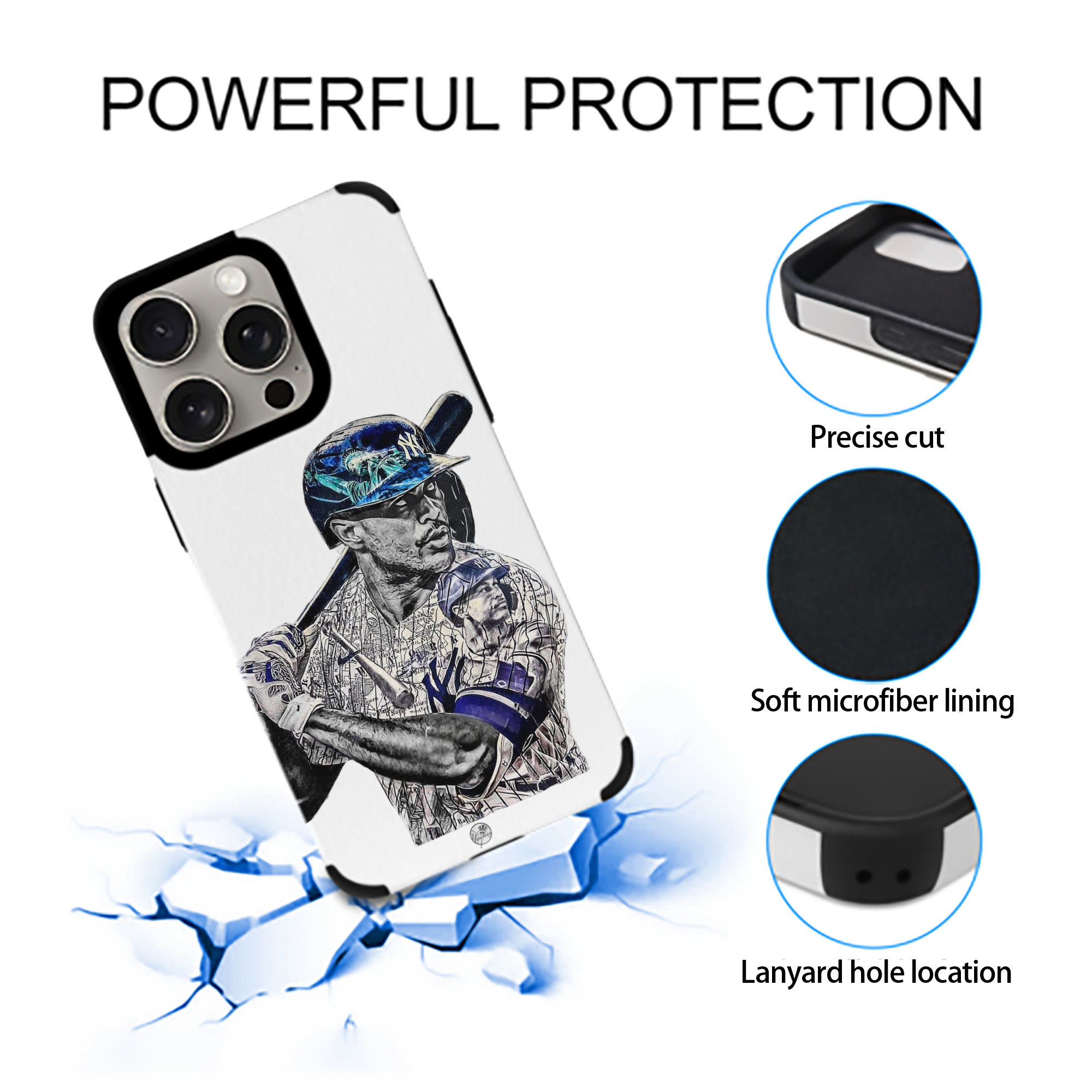 Giancarlo Stanton 5 IPhone 15 Pro Max PU Leather Case – Soft Lining, 360° Protection – Precise Fit, 3D Buttons, Easy Charging – Anti-Yellowing, Easy To Clean