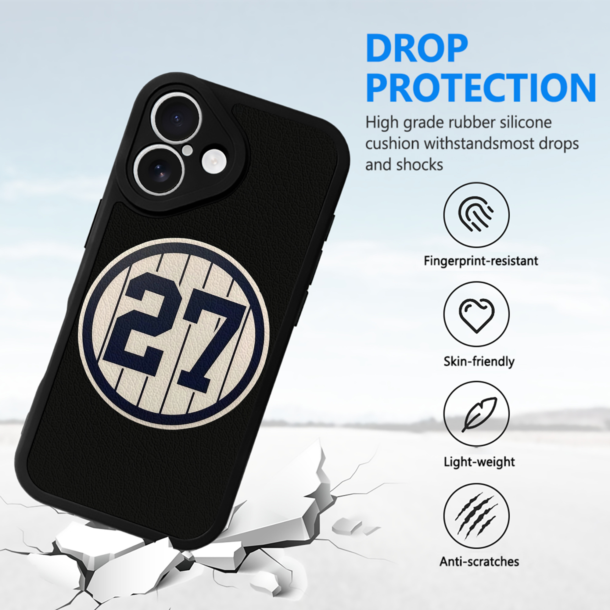 Giancarlo Stanton 2 IPhone 16 Silicone Leather Case – UV Print, Lambskin Texture – Perfect Fit, Wireless Charging Compatible, Scratch Resistant, Precise Cutouts – Stylish Protection For IPhone 16