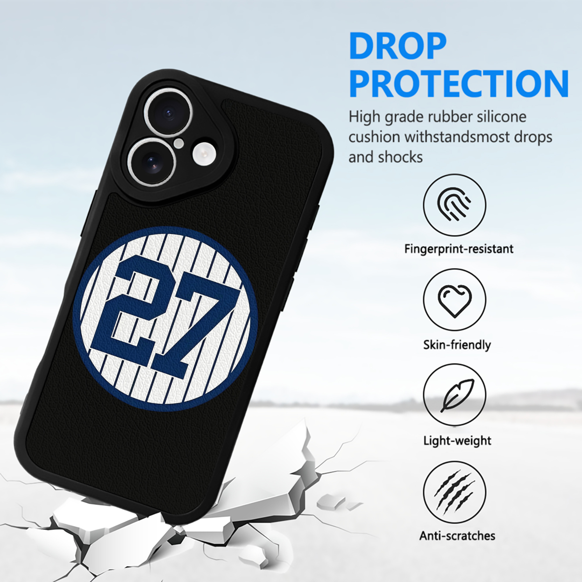 Giancarlo Stanton 3 IPhone 16 Silicone Leather Case – UV Print, Lambskin Texture – Perfect Fit, Wireless Charging Compatible, Scratch Resistant, Precise Cutouts – Stylish Protection For IPhone 16