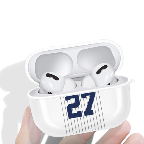 Giancarlo Stanton 1 AirPods Pro Hard Case White With Keychain, Durable Flexible PC, Precise Cutouts, Anti-Fingerprint, Yellowing & Scratch Resistant, Full Protection, Washable