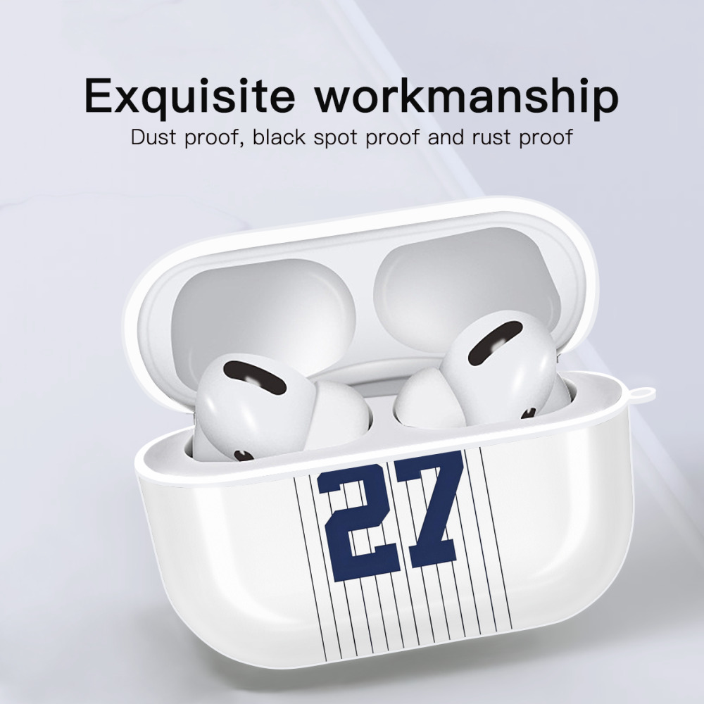 Giancarlo Stanton 1 AirPods Pro Hard Case White With Keychain, Durable Flexible PC, Precise Cutouts, Anti-Fingerprint, Yellowing & Scratch Resistant, Full Protection, Washable