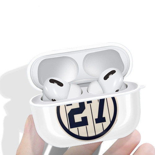 Giancarlo Stanton 2 AirPods Pro Hard Case White With Keychain, Durable Flexible PC, Precise Cutouts, Anti-Fingerprint, Yellowing & Scratch Resistant, Full Protection, Washable