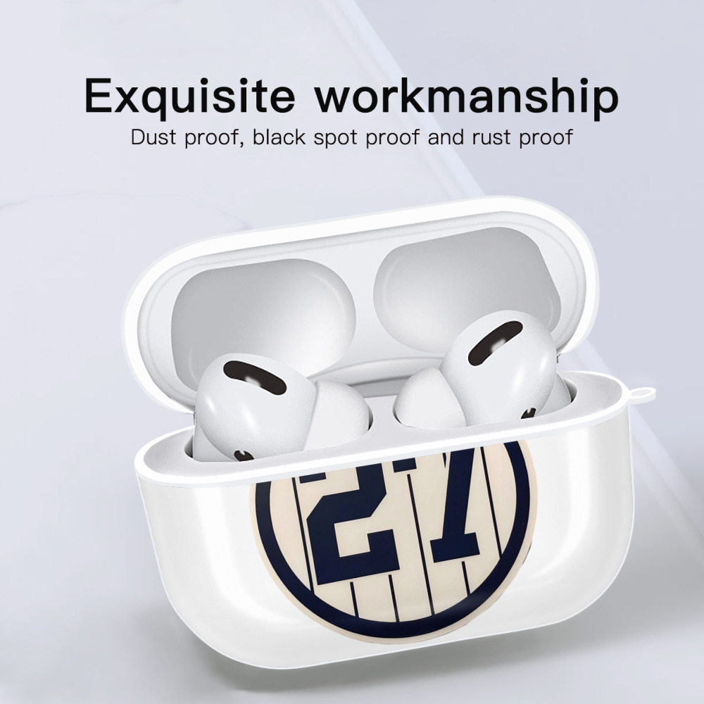 Giancarlo Stanton 2 AirPods Pro Hard Case White With Keychain, Durable Flexible PC, Precise Cutouts, Anti-Fingerprint, Yellowing & Scratch Resistant, Full Protection, Washable
