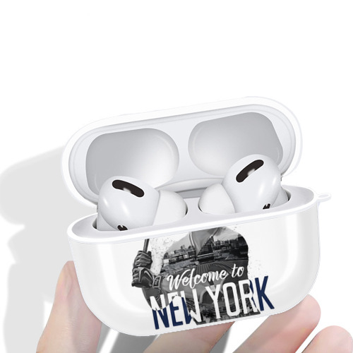 Giancarlo Stanton 4 AirPods Pro Hard Case White With Keychain, Durable Flexible PC, Precise Cutouts, Anti-Fingerprint, Yellowing & Scratch Resistant, Full Protection, Washable