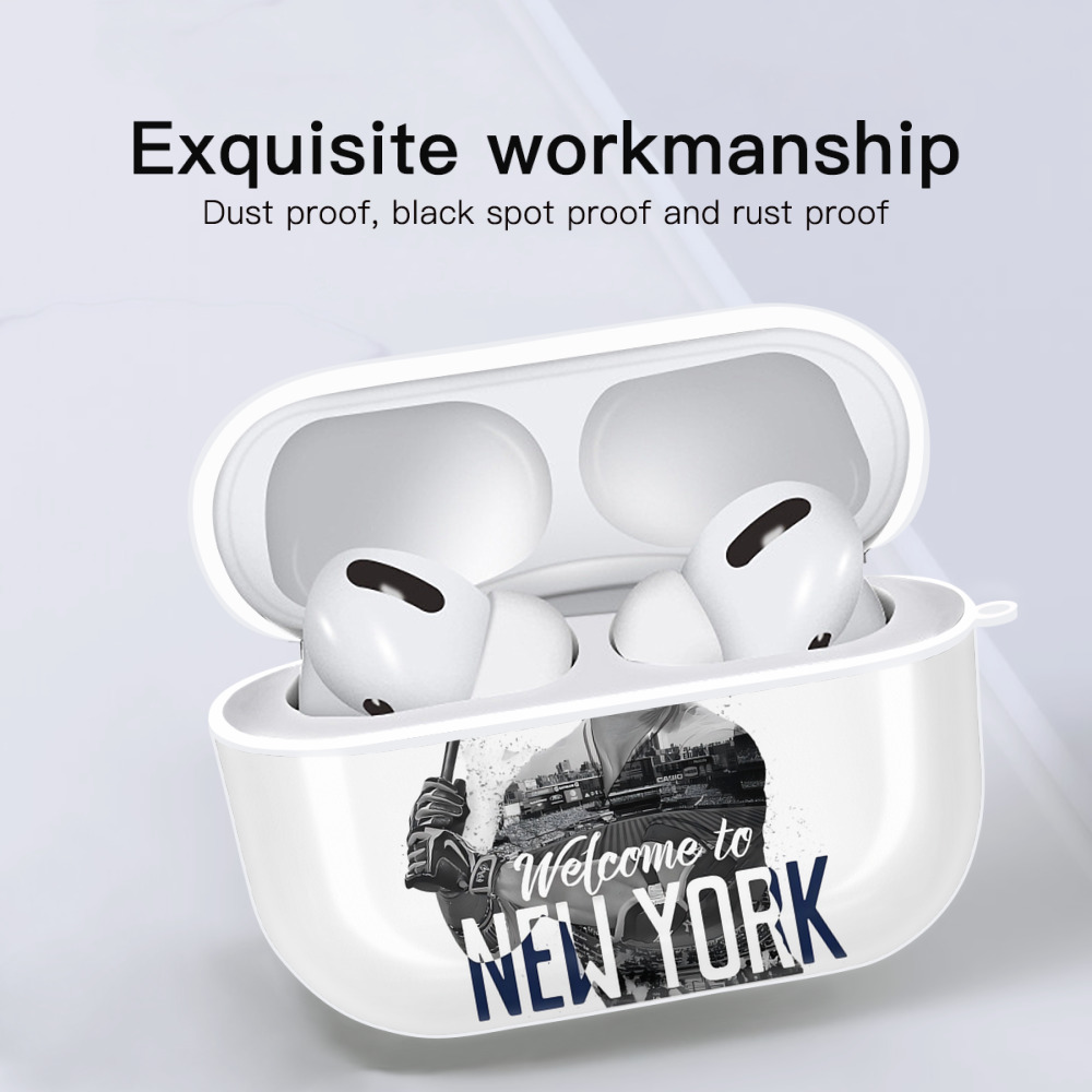 Giancarlo Stanton 4 AirPods Pro Hard Case White With Keychain, Durable Flexible PC, Precise Cutouts, Anti-Fingerprint, Yellowing & Scratch Resistant, Full Protection, Washable