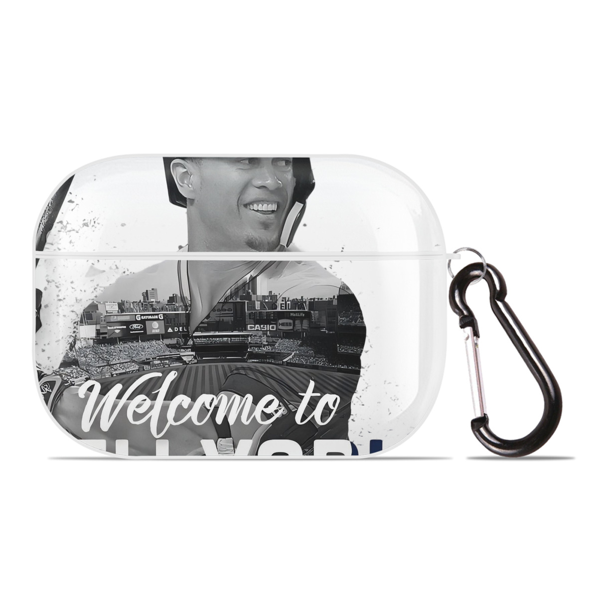 Giancarlo Stanton 4 AirPods Pro Hard Case White With Keychain, Durable Flexible PC, Precise Cutouts, Anti-Fingerprint, Yellowing & Scratch Resistant, Full Protection, Washable