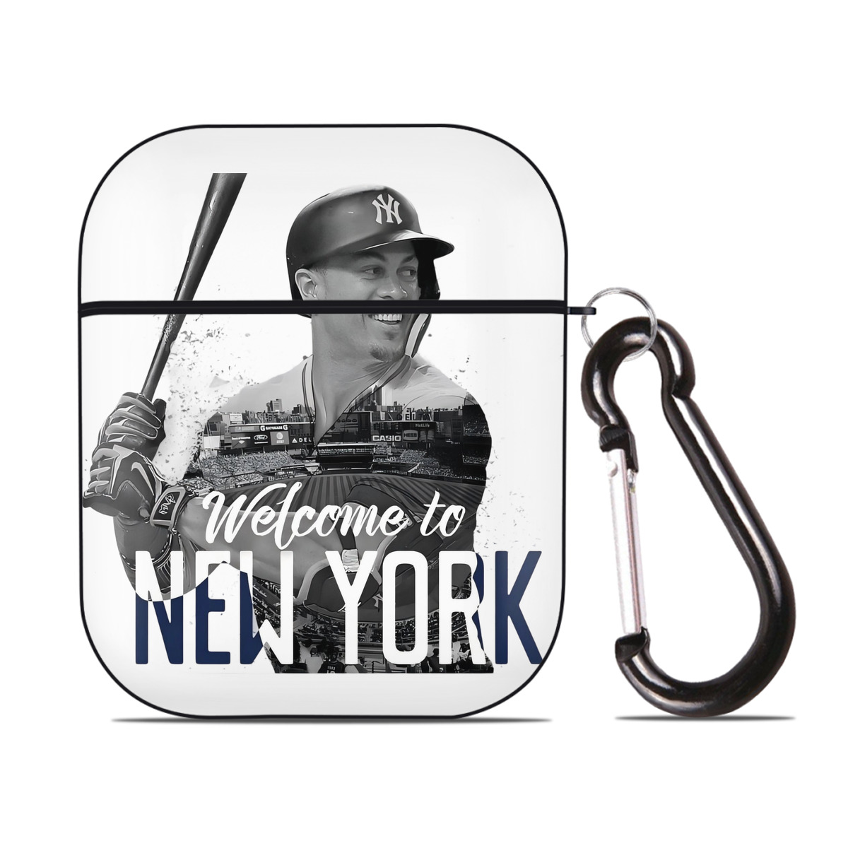 Giancarlo Stanton 4 AirPods 2 Case Hard Shell Black, Flexible PC Material, Precise Cutouts, Full Protection, Anti-Fingerprint, Washable, Includes Keychain – Durable & Slim Design