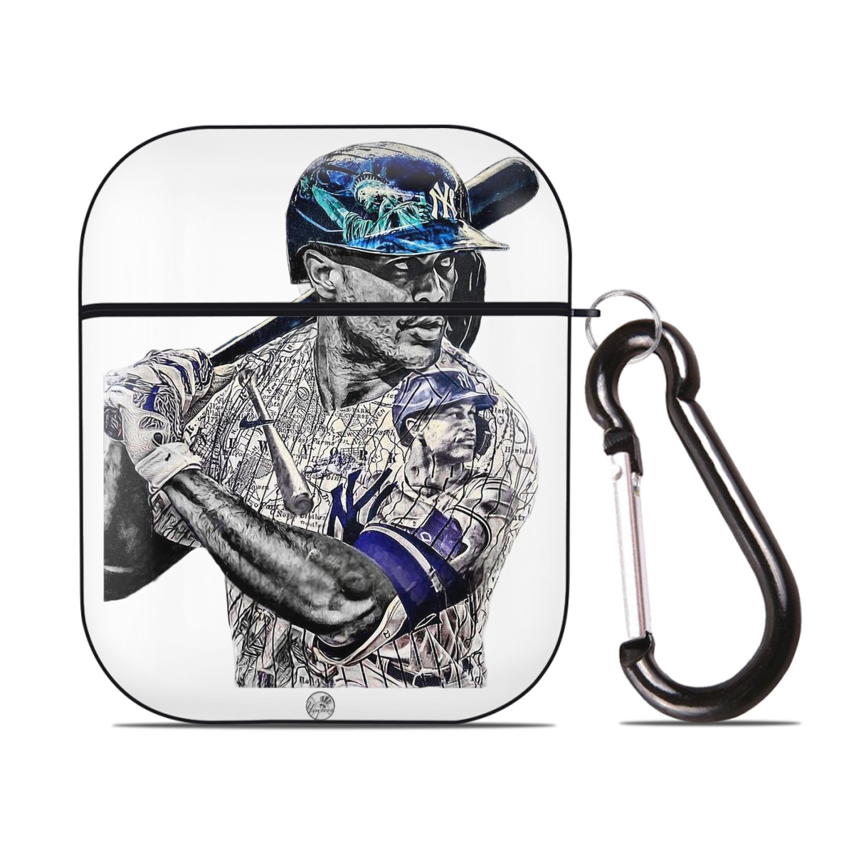 Giancarlo Stanton 5 AirPods 2 Case Hard Shell Black, Flexible PC Material, Precise Cutouts, Full Protection, Anti-Fingerprint, Washable, Includes Keychain – Durable & Slim Design