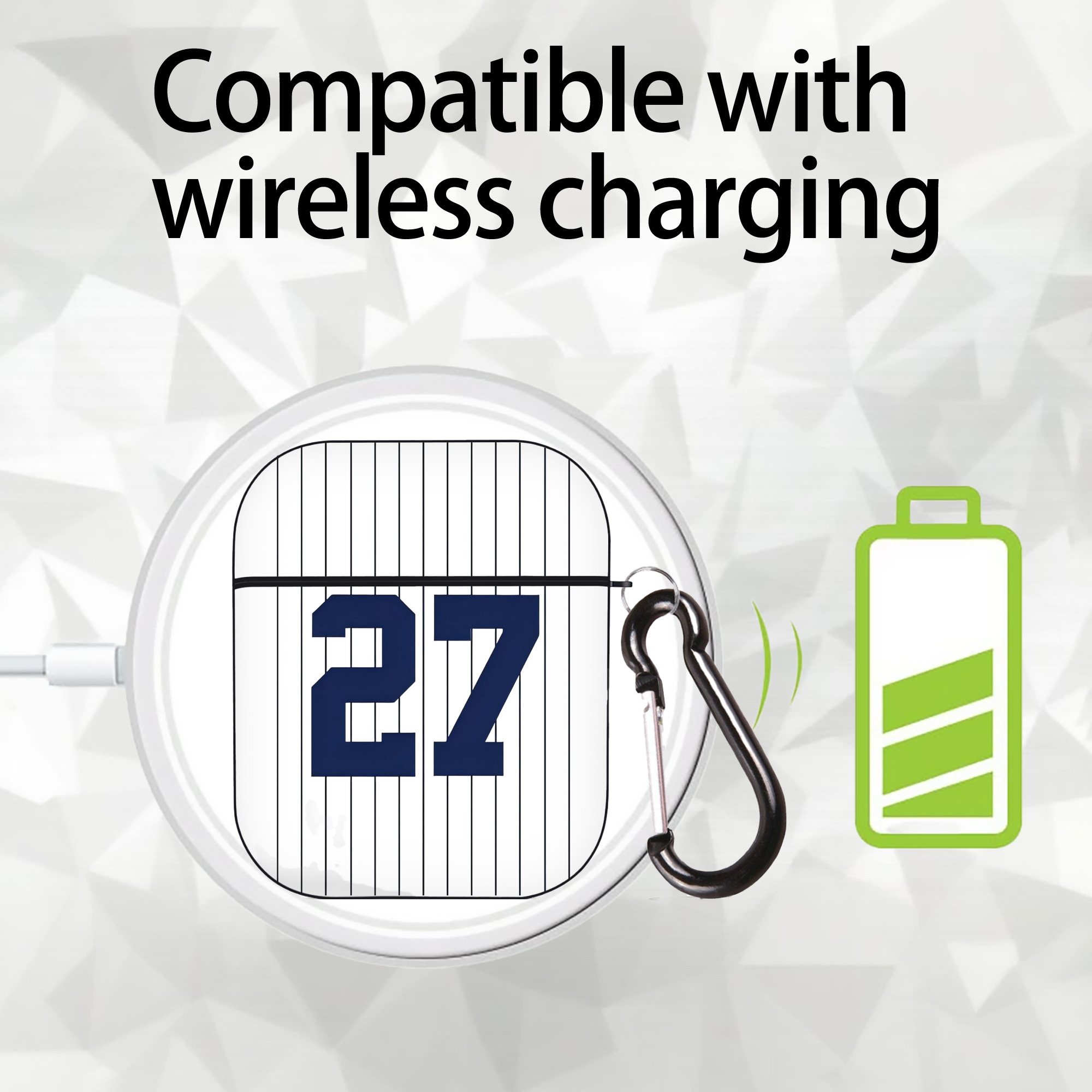 Giancarlo Stanton 1 AirPods 2 Case Hard Shell Black, Flexible PC Material, Precise Cutouts, Full Protection, Anti-Fingerprint, Washable, Includes Keychain – Durable & Slim Design