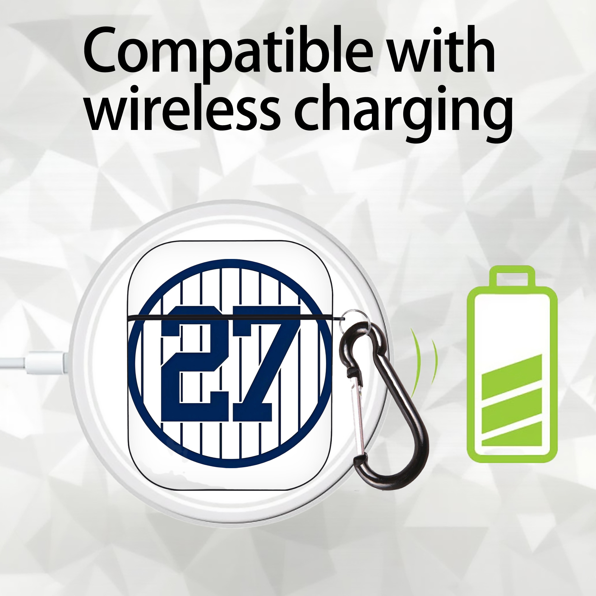 Giancarlo Stanton 3 AirPods 2 Case Hard Shell Black, Flexible PC Material, Precise Cutouts, Full Protection, Anti-Fingerprint, Washable, Includes Keychain – Durable & Slim Design