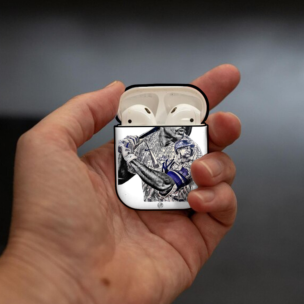 Giancarlo Stanton 5 AirPods 2 Case Hard Shell Black, Flexible PC Material, Precise Cutouts, Full Protection, Anti-Fingerprint, Washable, Includes Keychain – Durable & Slim Design