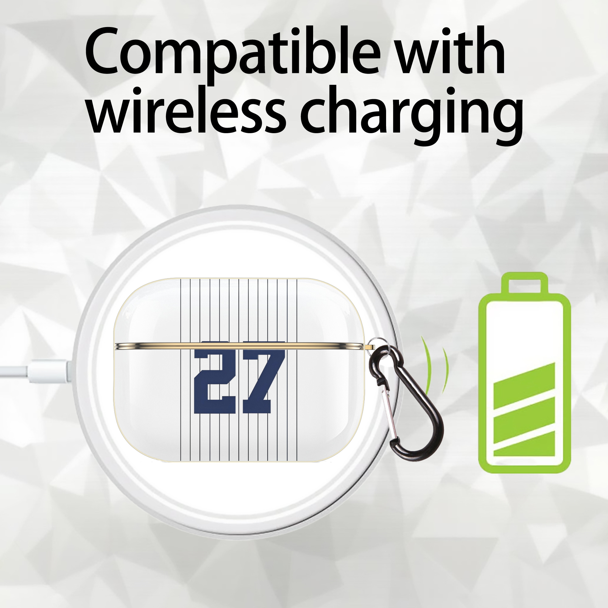 Giancarlo Stanton 1 Luxury Gold AirPods Pro Case With Keychain, Flexible PC Material, Full Protection, Precise Cutouts, Anti-Fingerprint, Washable, Durable Design