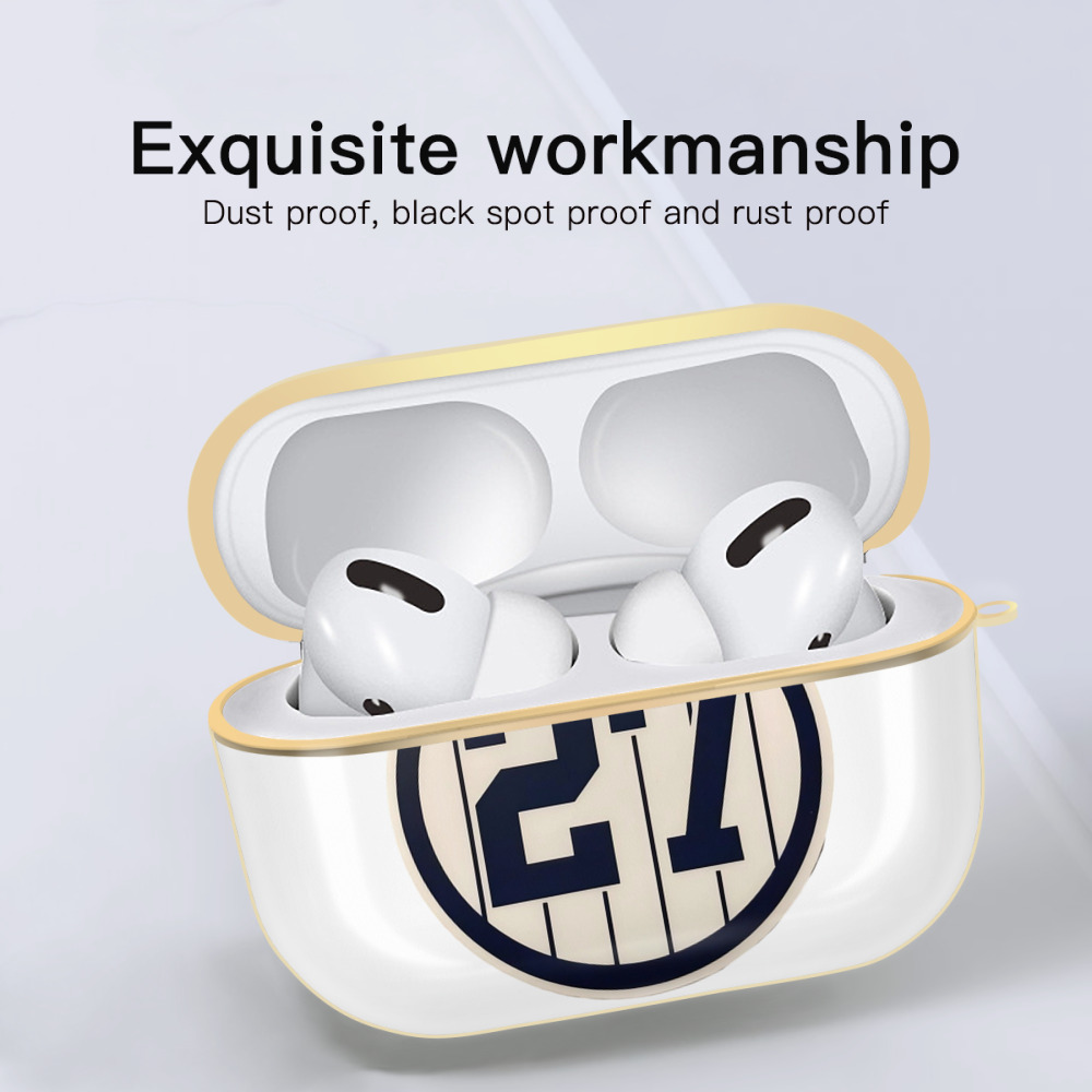 Giancarlo Stanton 2 Luxury Gold AirPods Pro Case With Keychain, Flexible PC Material, Full Protection, Precise Cutouts, Anti-Fingerprint, Washable, Durable Design