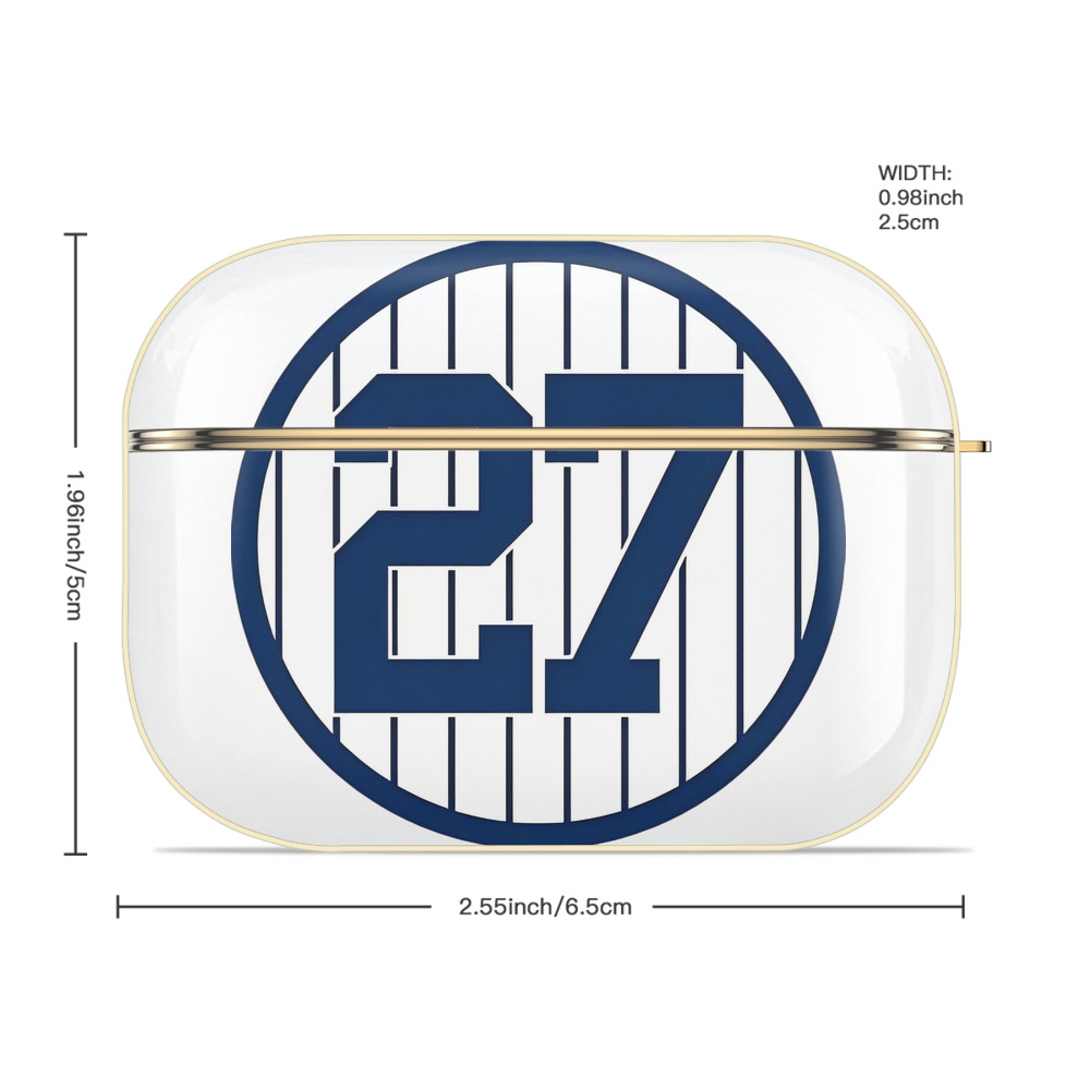 Giancarlo Stanton 3 Luxury Gold AirPods Pro Case With Keychain, Flexible PC Material, Full Protection, Precise Cutouts, Anti-Fingerprint, Washable, Durable Design