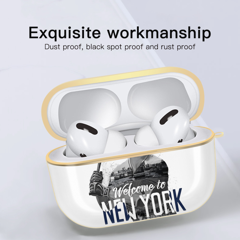 Giancarlo Stanton 4 Luxury Gold AirPods Pro Case With Keychain, Flexible PC Material, Full Protection, Precise Cutouts, Anti-Fingerprint, Washable, Durable Design