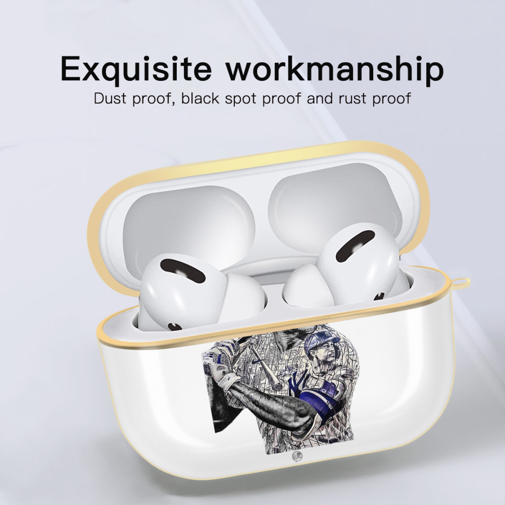 Giancarlo Stanton 5 Luxury Gold AirPods Pro Case With Keychain, Flexible PC Material, Full Protection, Precise Cutouts, Anti-Fingerprint, Washable, Durable Design