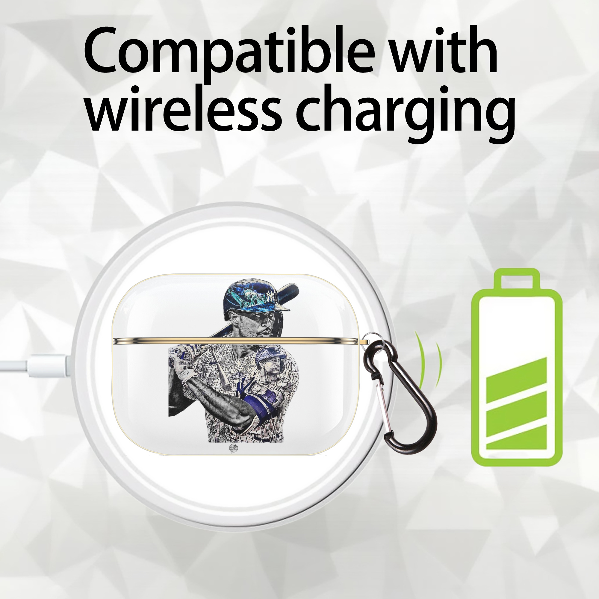 Giancarlo Stanton 5 Luxury Gold AirPods Pro Case With Keychain, Flexible PC Material, Full Protection, Precise Cutouts, Anti-Fingerprint, Washable, Durable Design