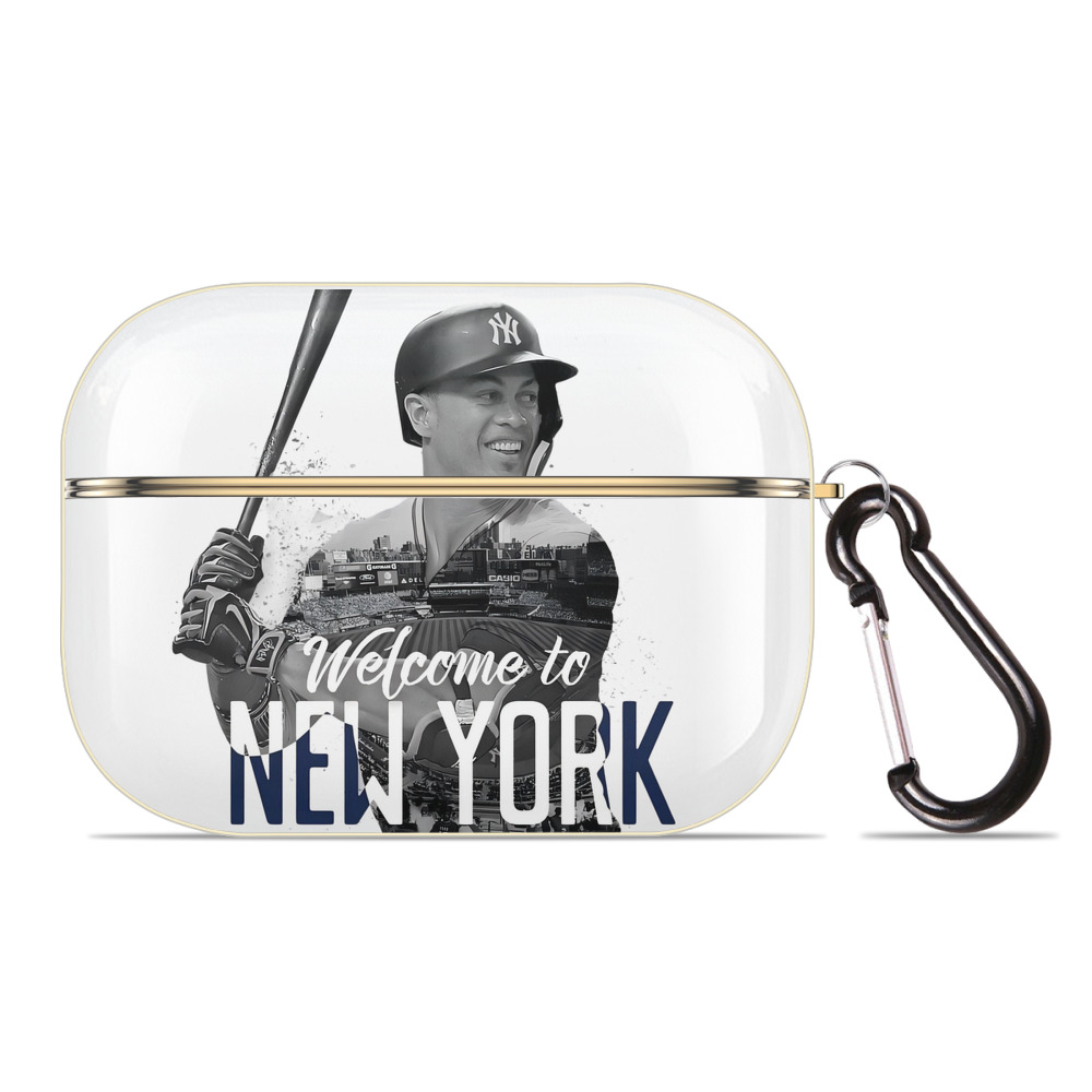 Giancarlo Stanton 4 Luxury Gold AirPods Pro Case With Keychain, Flexible PC Material, Full Protection, Precise Cutouts, Anti-Fingerprint, Washable, Durable Design