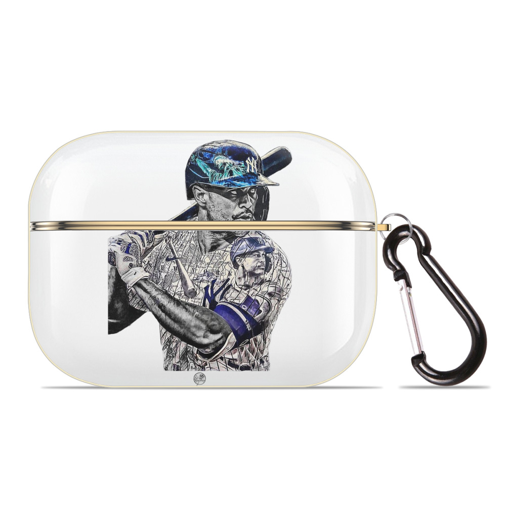 Giancarlo Stanton 5 Luxury Gold AirPods Pro Case With Keychain, Flexible PC Material, Full Protection, Precise Cutouts, Anti-Fingerprint, Washable, Durable Design