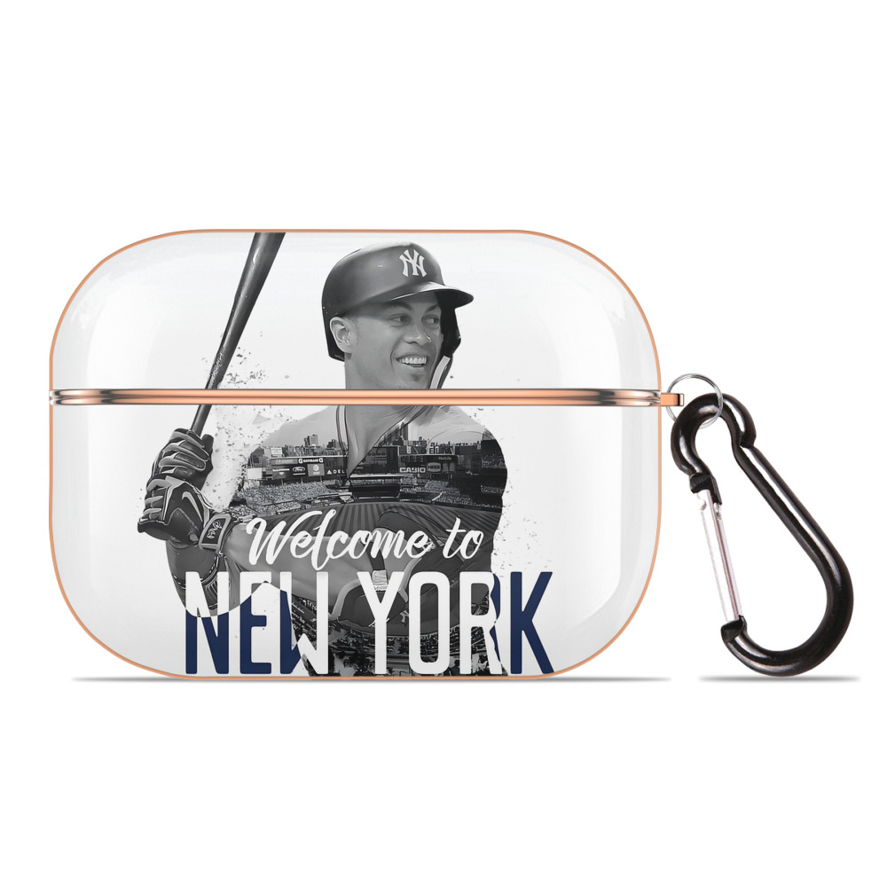 Giancarlo Stanton 4 AirPods Pro Protective Case Rose Gold, Flexible PC Material, Precise Fit, Anti-Slip Cover, Full Protection, Fingerprint Resistant, Washable With Keychain