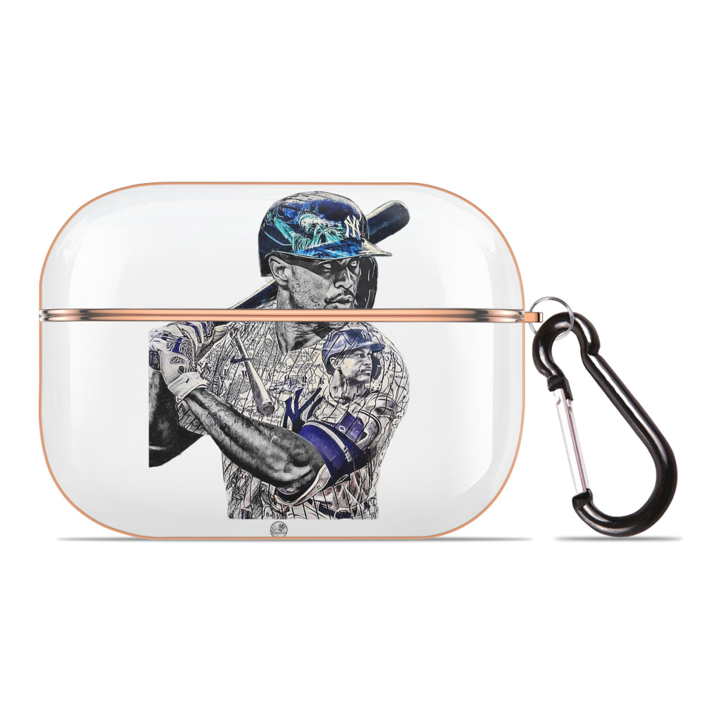 Giancarlo Stanton 5 AirPods Pro Protective Case Rose Gold, Flexible PC Material, Precise Fit, Anti-Slip Cover, Full Protection, Fingerprint Resistant, Washable With Keychain