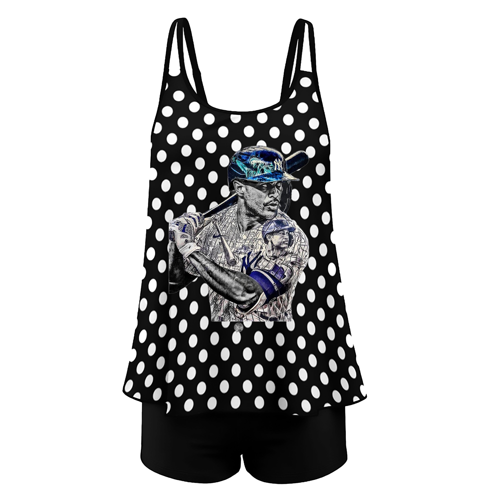 Giancarlo Stanton 5 Women’s Heat Transfer Printed Two-Piece Swimsuit Set – Sexy Double Strap Bandeau Top & Boyshort Bottoms, Soft Nylon-Spandex, Perfect for Beach, Pool & Vacation