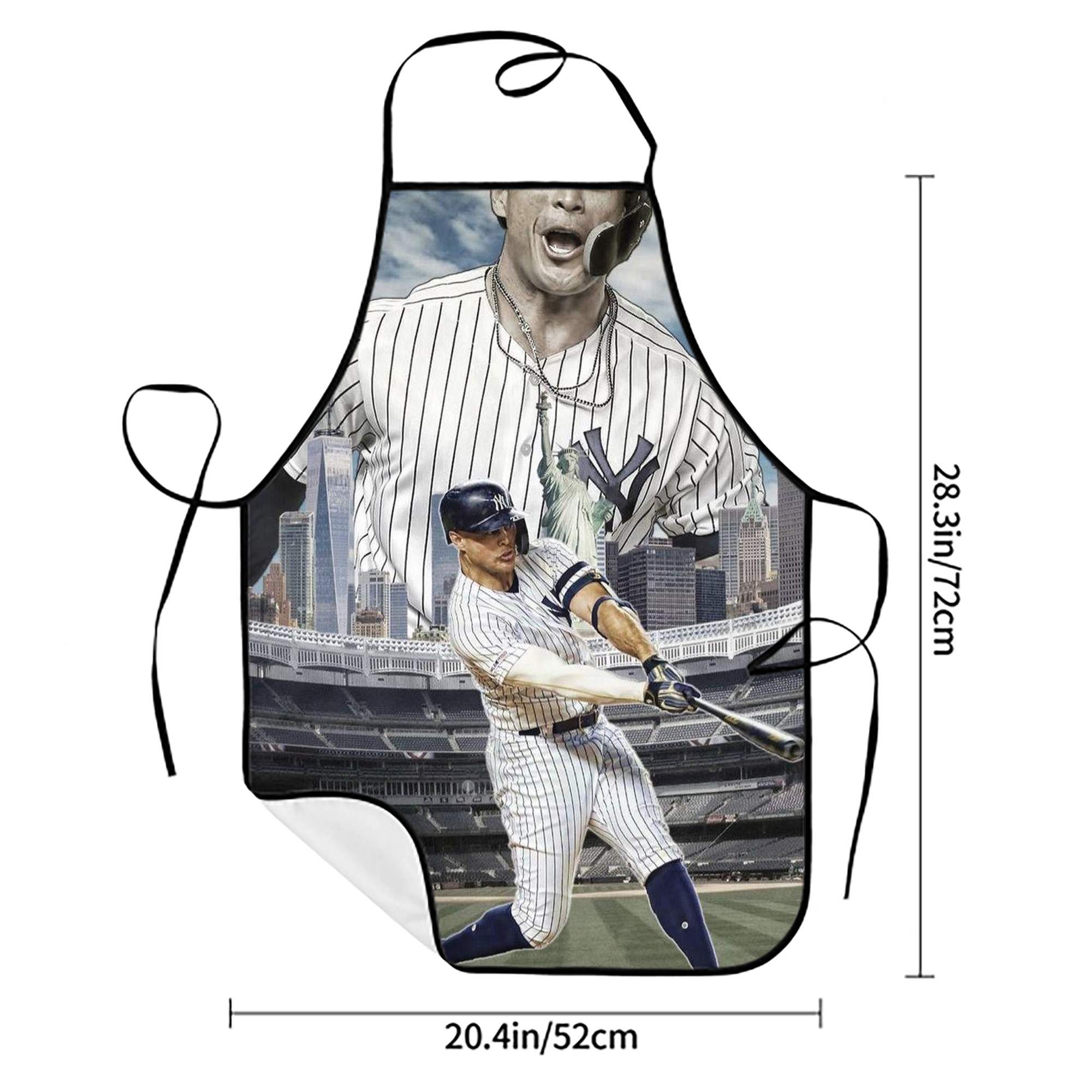 Giancarlo Stanton 14 Stain-Resistant Polyester Apron With Pocket – Full Print, Waterproof, Anti-Wrinkle, Anti-Pilling – Ideal For Kitchen, BBQ, Restaurant, Salon & More