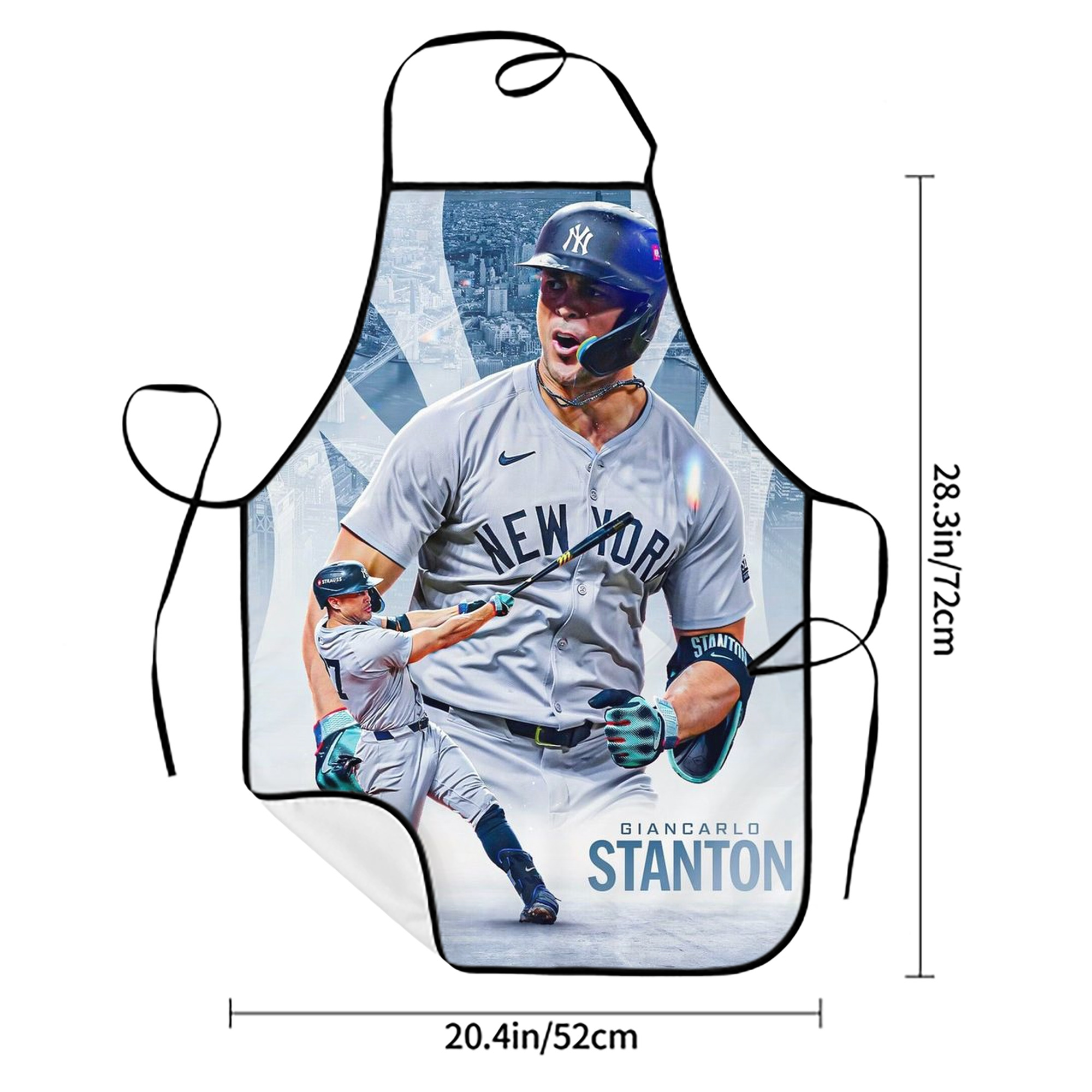 Giancarlo Stanton 24 Stain-Resistant Polyester Apron With Pocket – Full Print, Waterproof, Anti-Wrinkle, Anti-Pilling – Ideal For Kitchen, BBQ, Restaurant, Salon & More