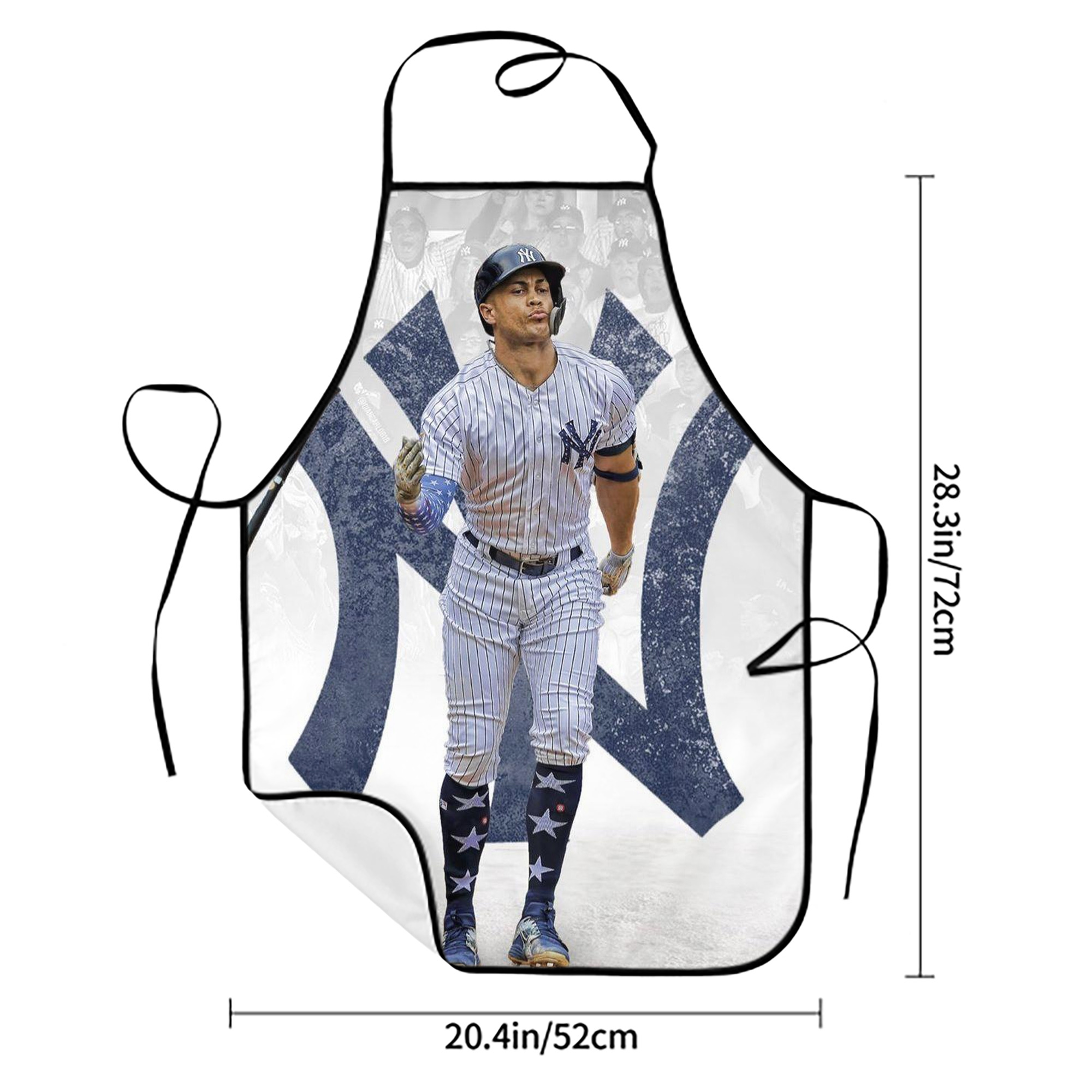 Giancarlo Stanton 15 Stain-Resistant Polyester Apron With Pocket – Full Print, Waterproof, Anti-Wrinkle, Anti-Pilling – Ideal For Kitchen, BBQ, Restaurant, Salon & More