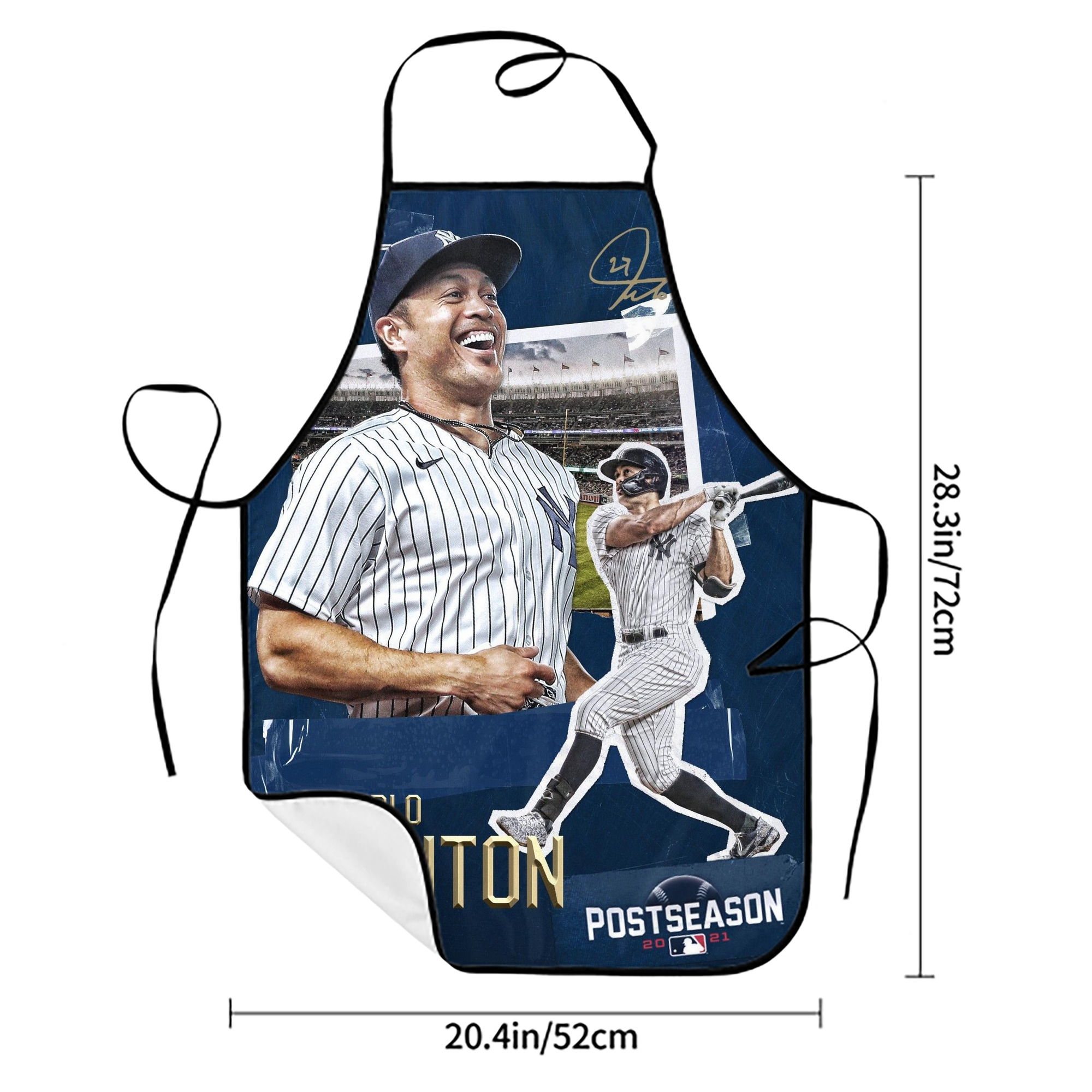 Giancarlo Stanton 18 Stain-Resistant Polyester Apron With Pocket – Full Print, Waterproof, Anti-Wrinkle, Anti-Pilling – Ideal For Kitchen, BBQ, Restaurant, Salon & More